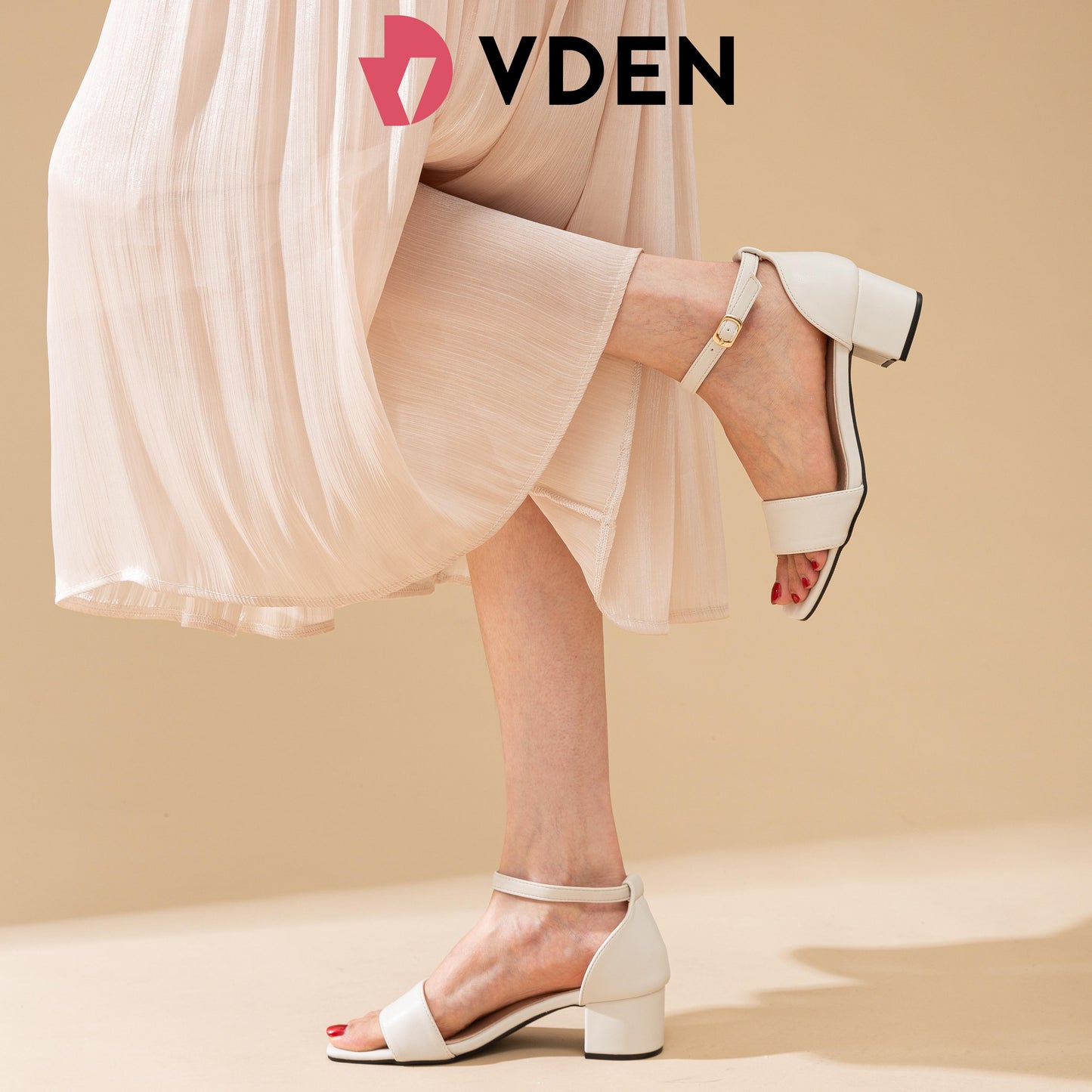VDEN Leisure Ankle Strap block Heel Sandals 1.9INCH/4.7CM 1602-6 Women's French Lace-up Sandals Fairy Style Casual Temperament Thick Heel High Heels