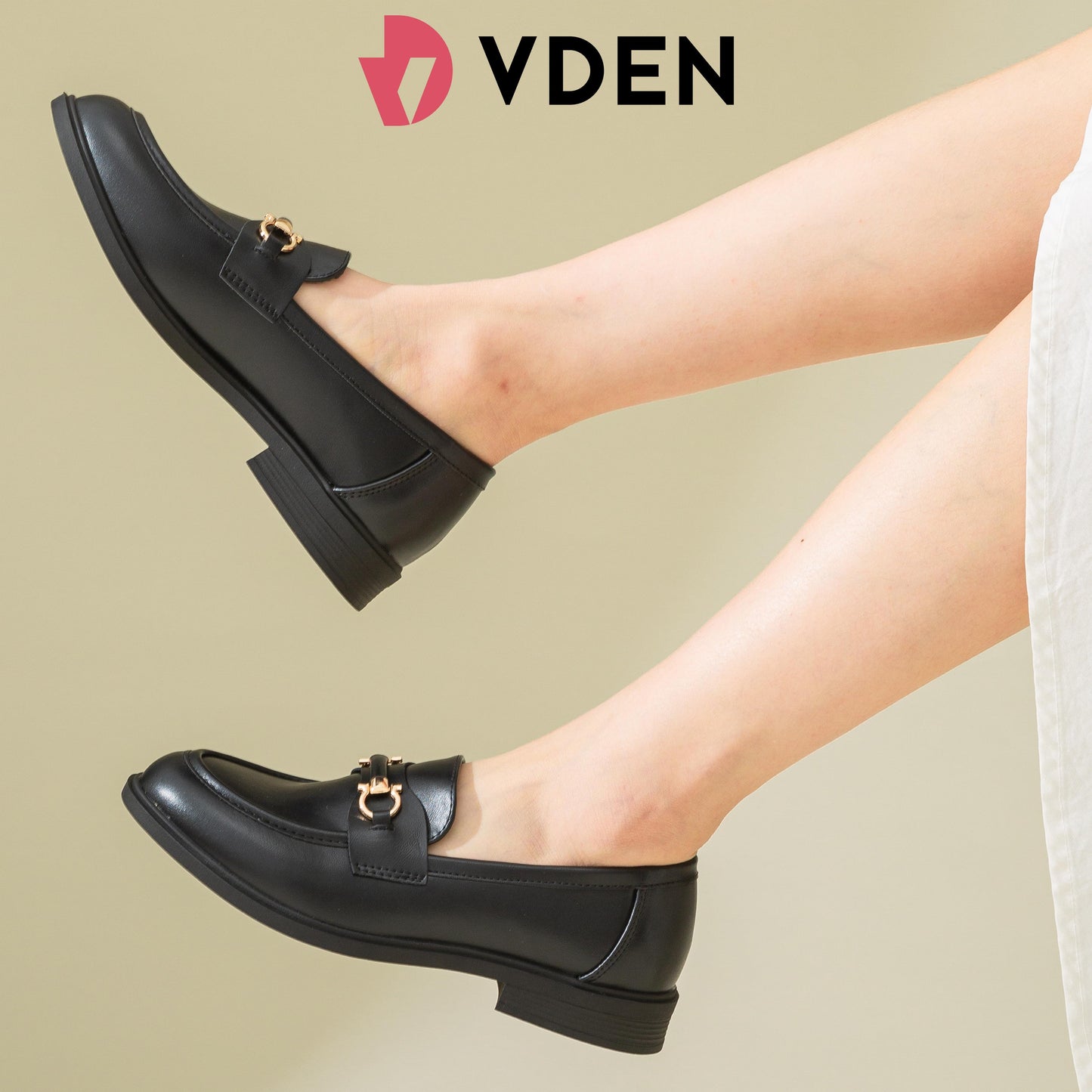 VDEN Loafers For Women Chunky Platform Penny Loafers Slip On School Shoes 1INCH/2.5CM 7123-1B Women's Loafers Slip-On Leather Shoes Low Heel Round Head Formal Korean Style British Style Slip-on Flat Shoes Soft Sole Versatile