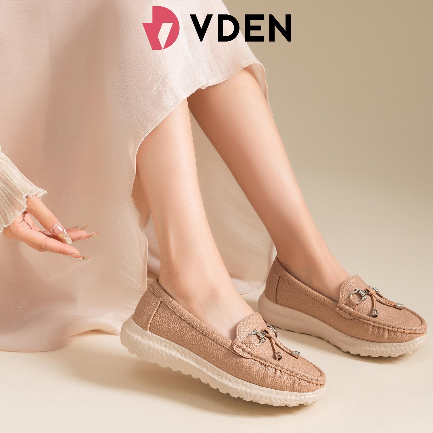 VDEN Women's Loafers With Decorative Buckle For Women 1.3INCH/3CM 9284-3 Thick-soled Old-Money Style Loafers With Soft Soles Comfortable Wedge Heels Slip-on Shoes For Women Casual Shoes Rocking Shoes