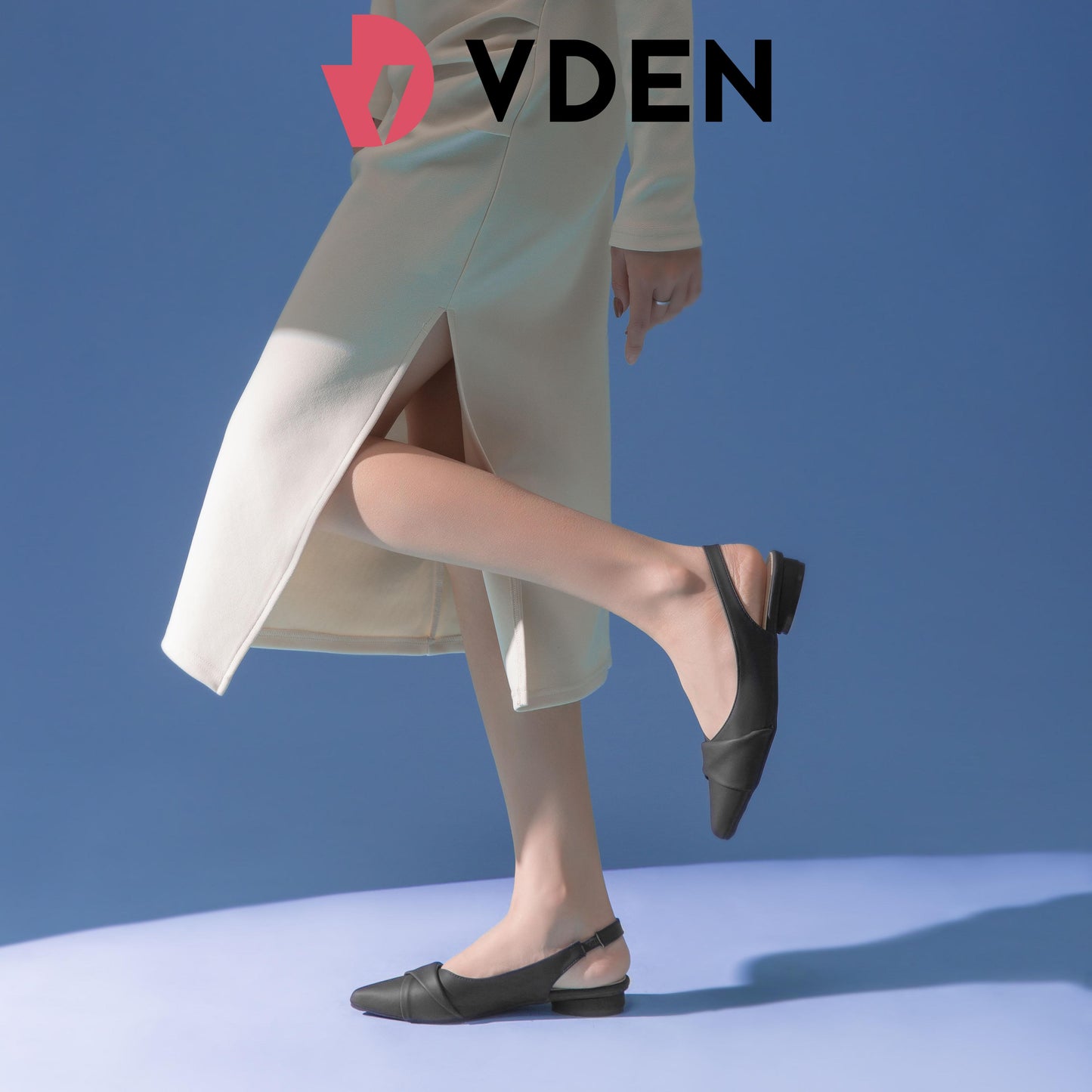 VDEN Pointed Mules Slingback Flat Shoes 22008 Pointed Toe Flat Heel (1 cm or less) Summer