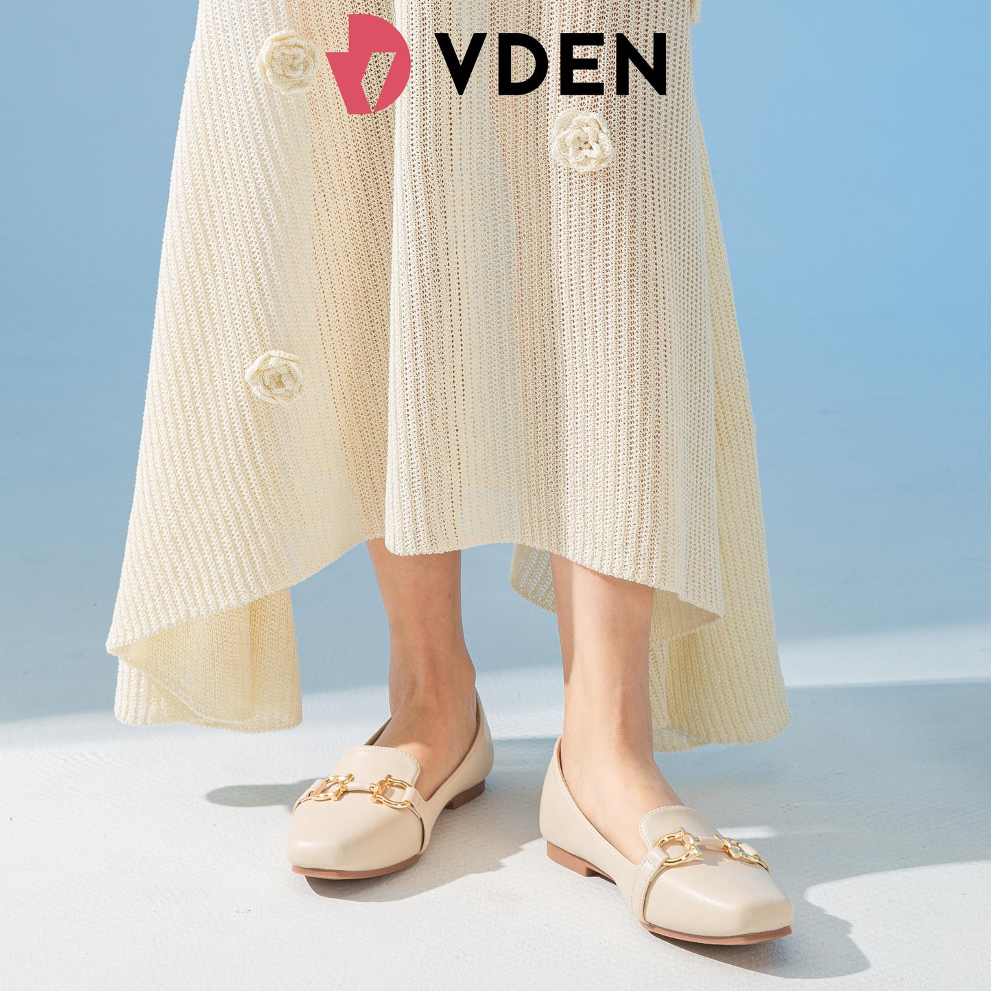 VDEN Women's Loafers Comfortable And Fashionable Chain Flat Shoes For Women 0.4INCH/1CM W903-8 Old Money Style Korean Style Simple Flat Loafers Office Slip-on Shoes For Women