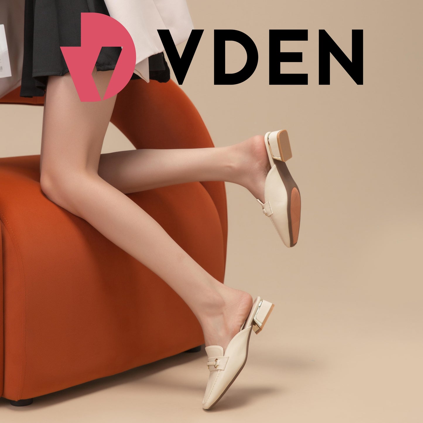 VDEN Mule Baotou low block Heels sandals F78-148