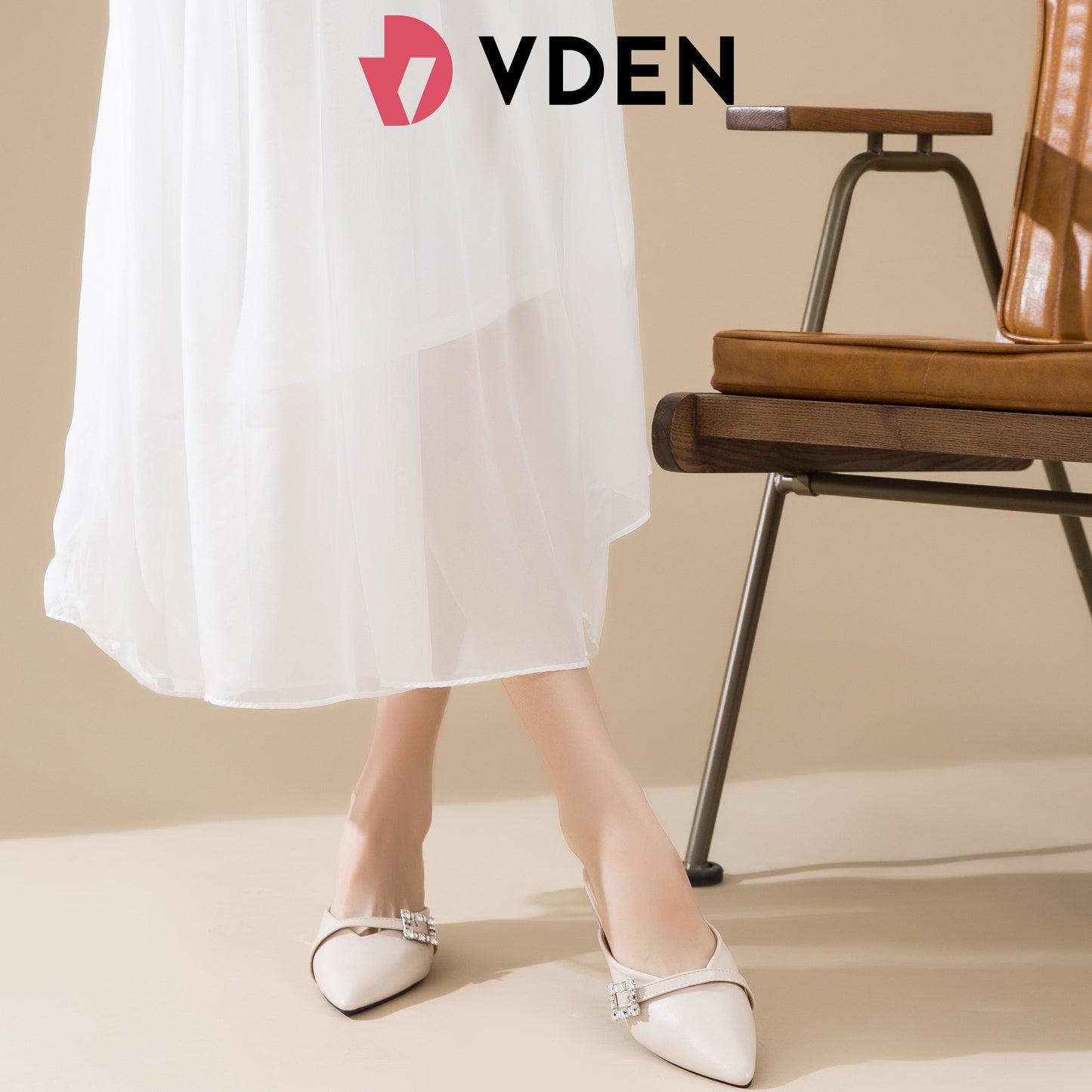 VDEN Classy Pointed half Shoes For Women 1.5INCH/4CM 1167 Comfortable And Versatile Mules With Pointed Toes And Slight Heel