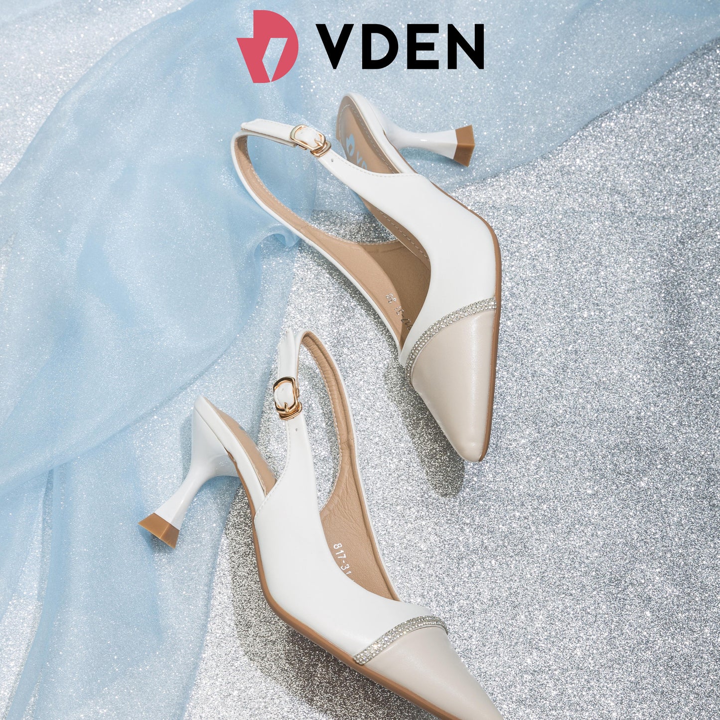 VDEN Elegant Single Shoes For Women 7.5CM/3INCH Heels With Buckle Design Hight Heeled Shoes Slingback Pointed Toe Shoes 817-31