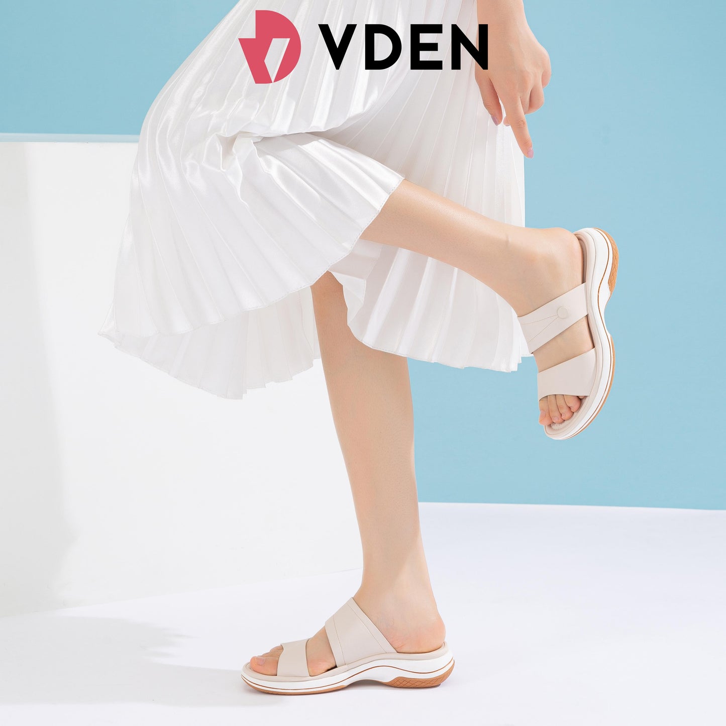 VDEN Comfy Women's Wedge Sandals 3CM/1.1INCH Sports Super Light And Soft Sole Open Toe Sandals 7131-8 Women's Casual Sandals For Women