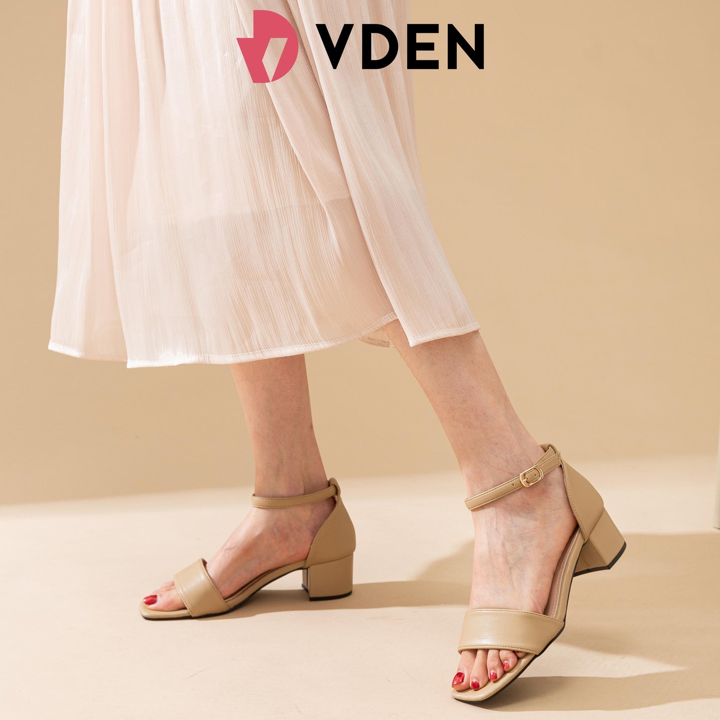VDEN Leisure Ankle Strap block Heel Sandals 1.9INCH/4.7CM 1602-6 Women's French Lace-up Sandals Fairy Style Casual Temperament Thick Heel High Heels