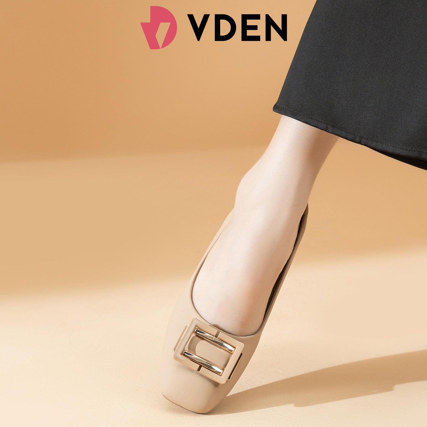 VDEN Dainty Square Toe Pumps for Women 3CM/1.2INCH Ladies Slip-on Loafers Women's Mid Chunky Toe Classy Shoes998-582 Simple Student Shoes High-end Office Shoes Square Buckle Block Heels Comfort
