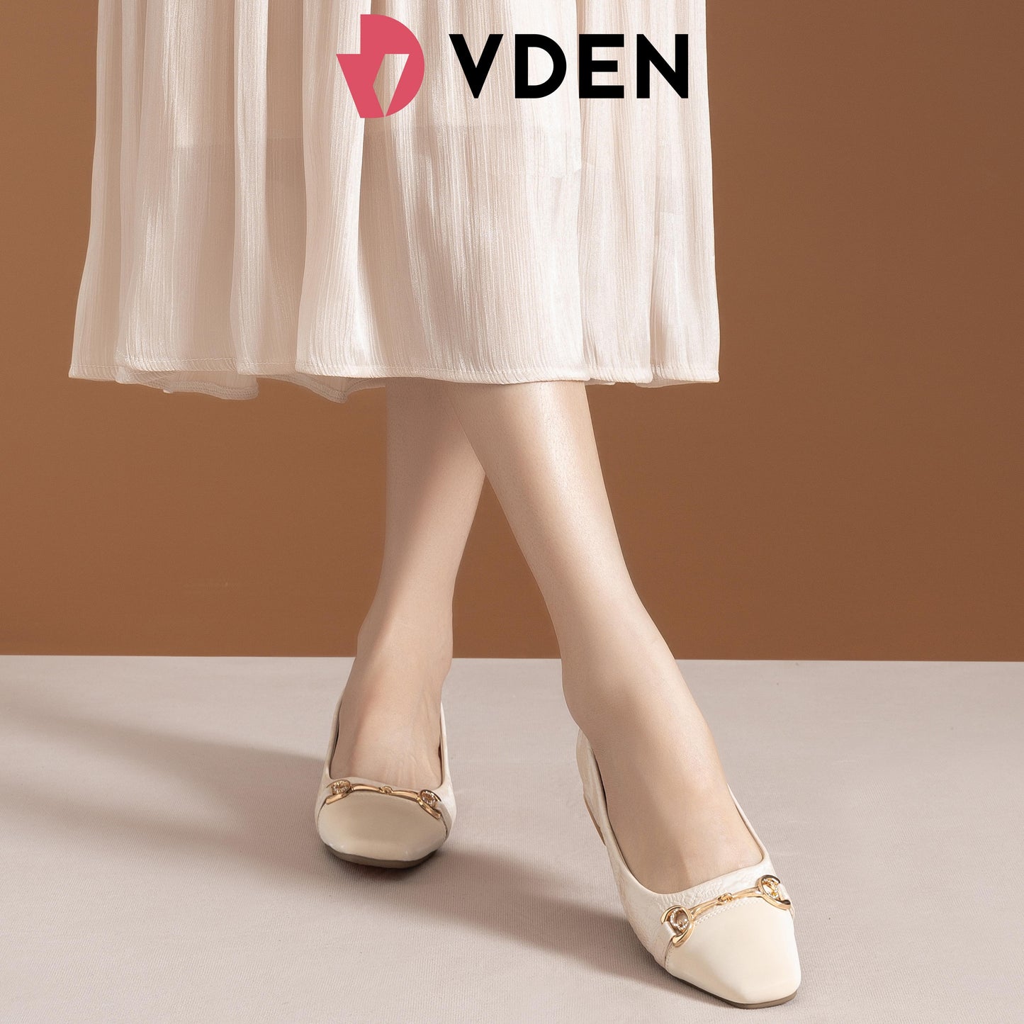 VDEN Leather Buckle Mid Heel Shoes for Women 2.6CM/1INCH Old Money Style Commuting Shoes For Women 78-304 Low Heel Fashionable Square Toe Versatile Thick Heel Shoes