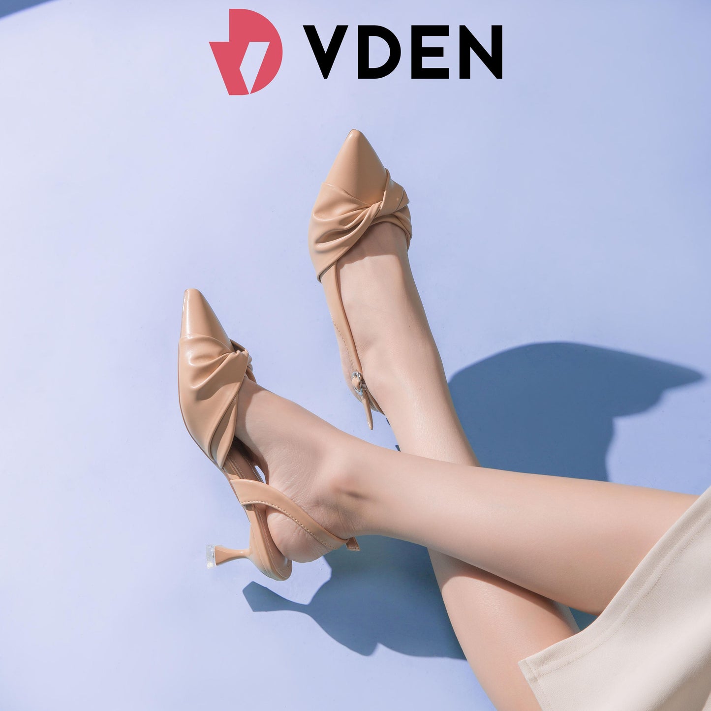 VDEN Women Pleated Design Kitten Heels Elegant Pointed Toes 7718-1 Low Heel (1-3 cm) Pointed Toe Micro Heels