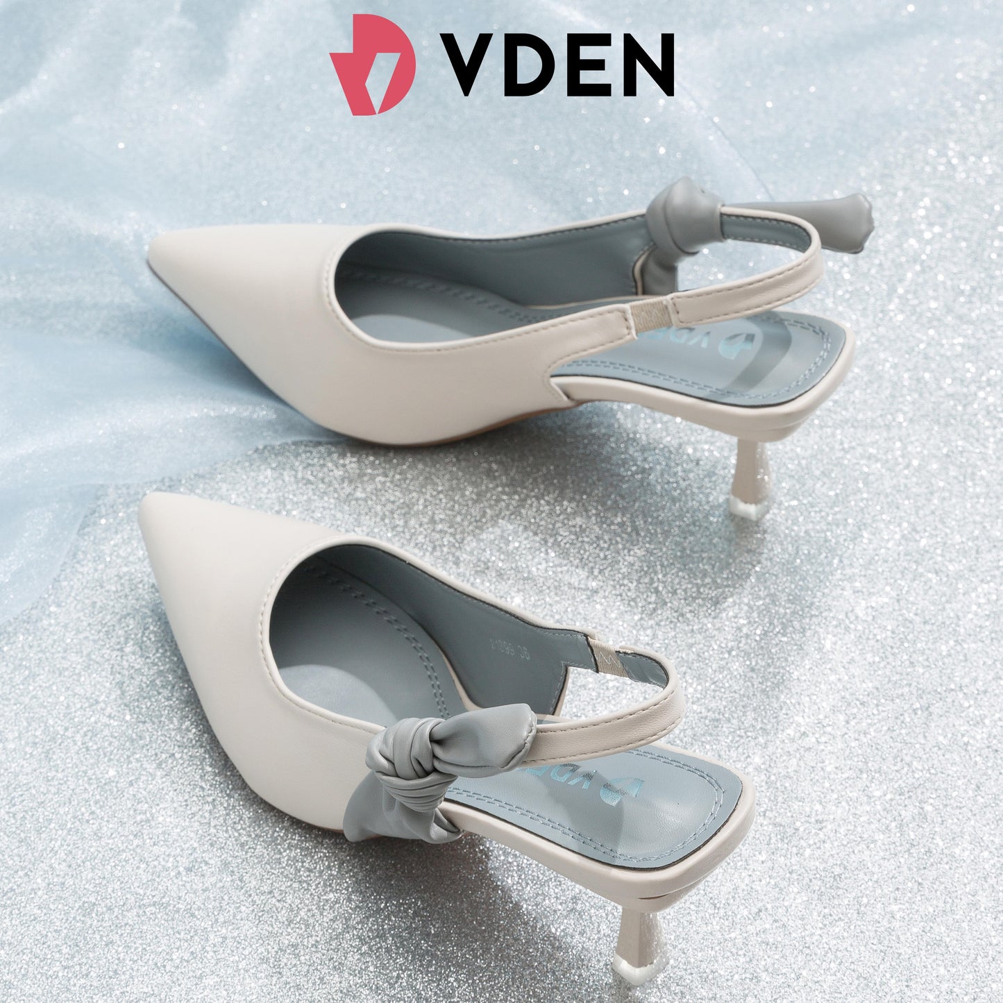 VDEN Chic Pointed Toe Heeled pumps bowknot slip on slingback 2.5INCH/6.5CM Commuting Color Block Pointed Toe Micro Heels Office Women's Shoes 81899