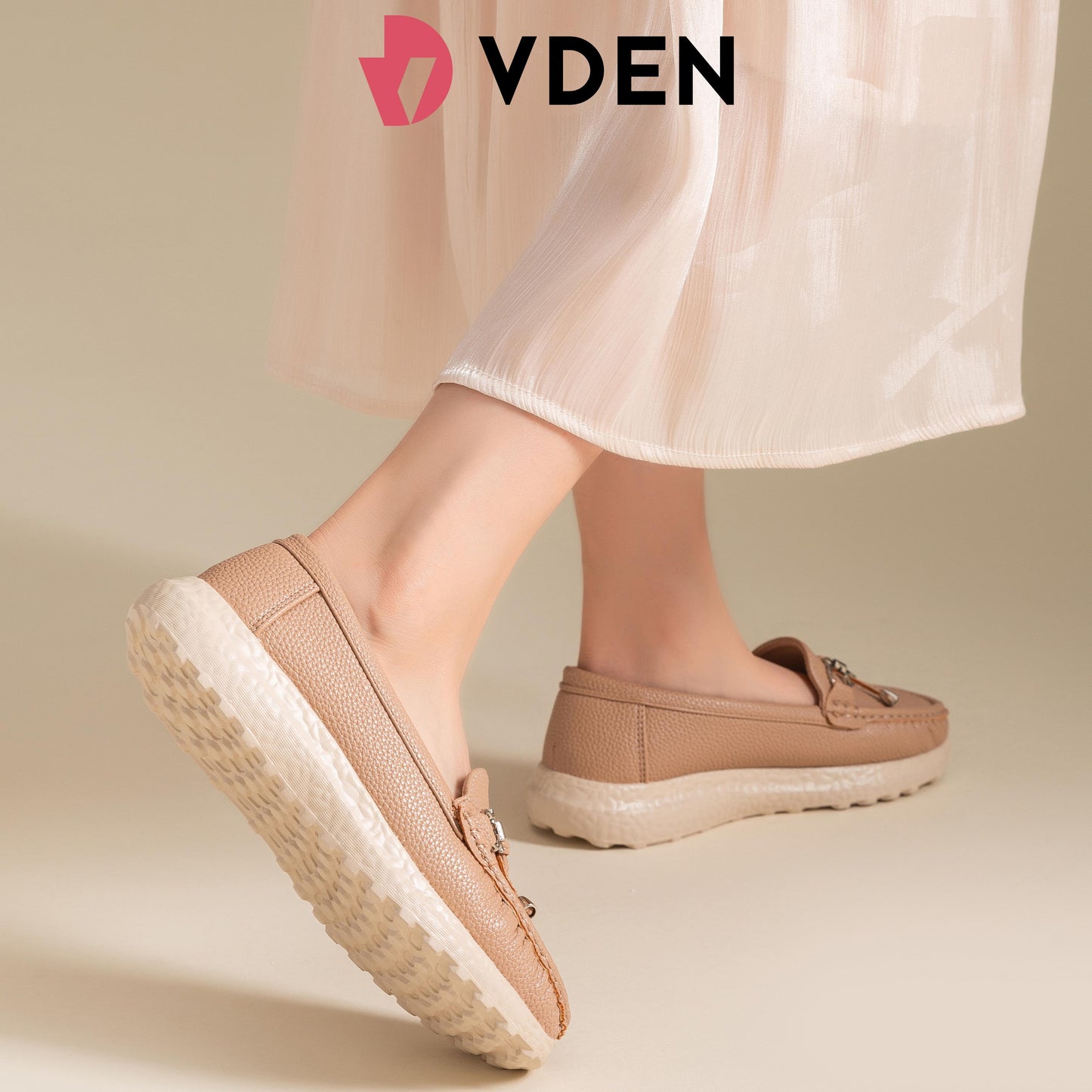 VDEN Women's Loafers With Decorative Buckle For Women 1.3INCH/3CM 9284-3 Thick-soled Old-Money Style Loafers With Soft Soles Comfortable Wedge Heels Slip-on Shoes For Women Casual Shoes Rocking Shoes