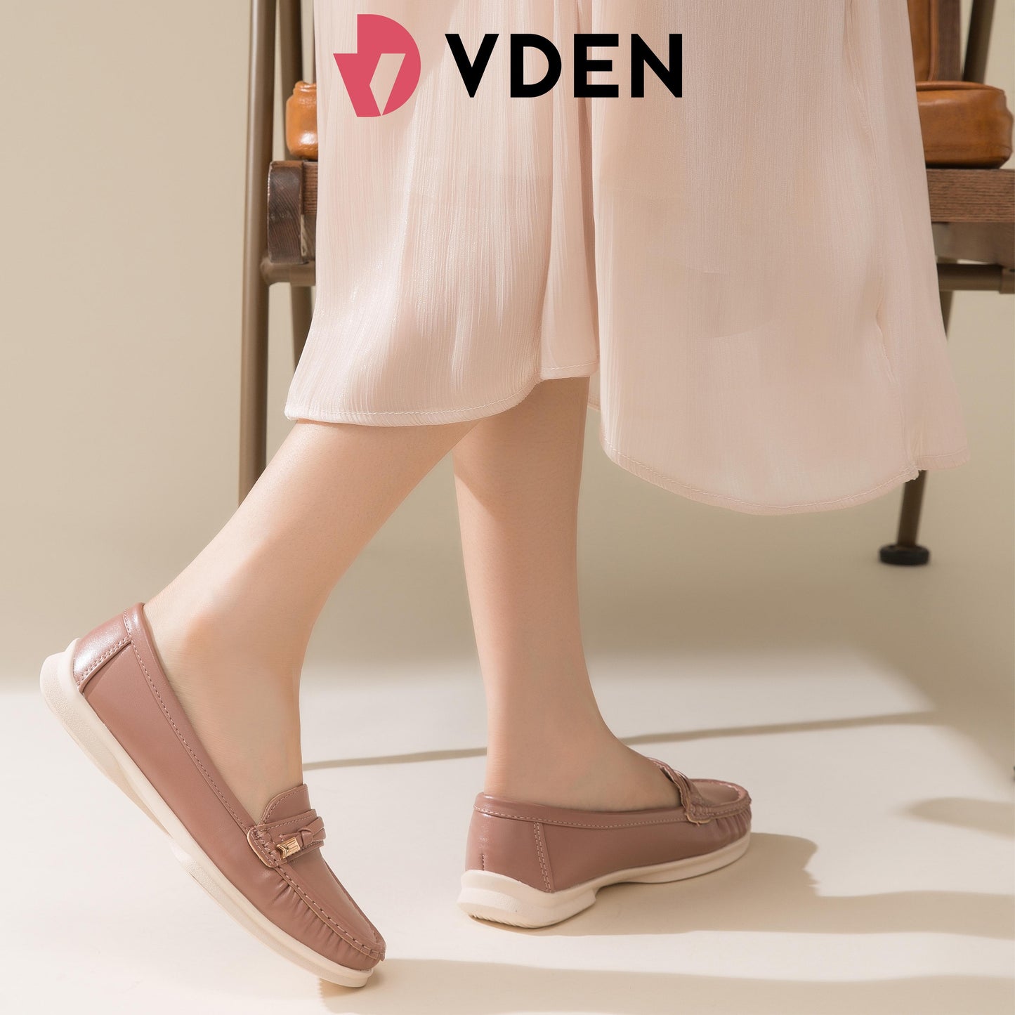 VDEN Women's Fashion Soft Loafers Shoes 0.7INCH/2CM Massage Insole Loafer Slip-ons 6678-709 Comfortable Flat Shoes Simple And Versatile Casual Shoes Comfort