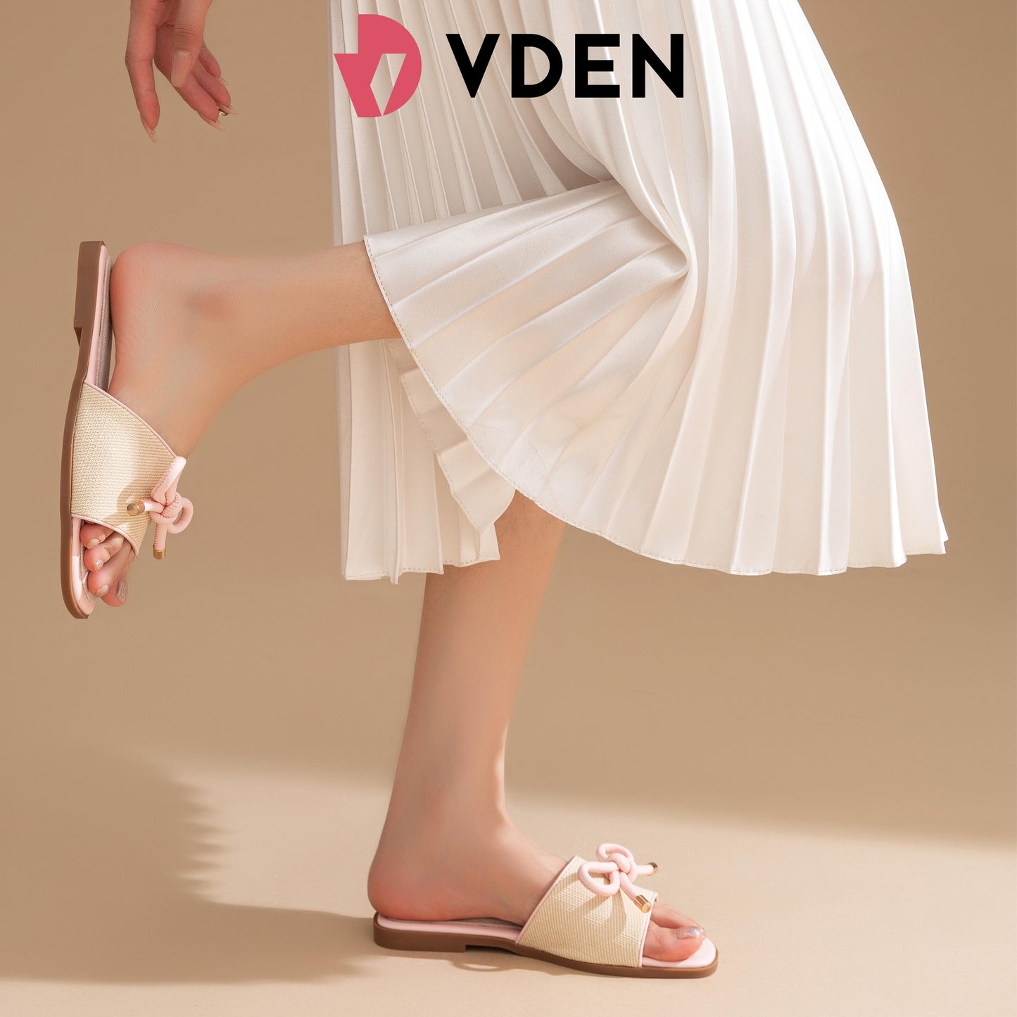 VDEN Retro Style Open Toe Flat Sandals With Bow Decoration 0.5INCH/1.4CM 002-A19 Casual Open Toe Non Slip Flat Breathable Sandals Braided Feel Thickened Insole Comfortable Slippers Footwear Summer Girl Walking Shoes Shoes