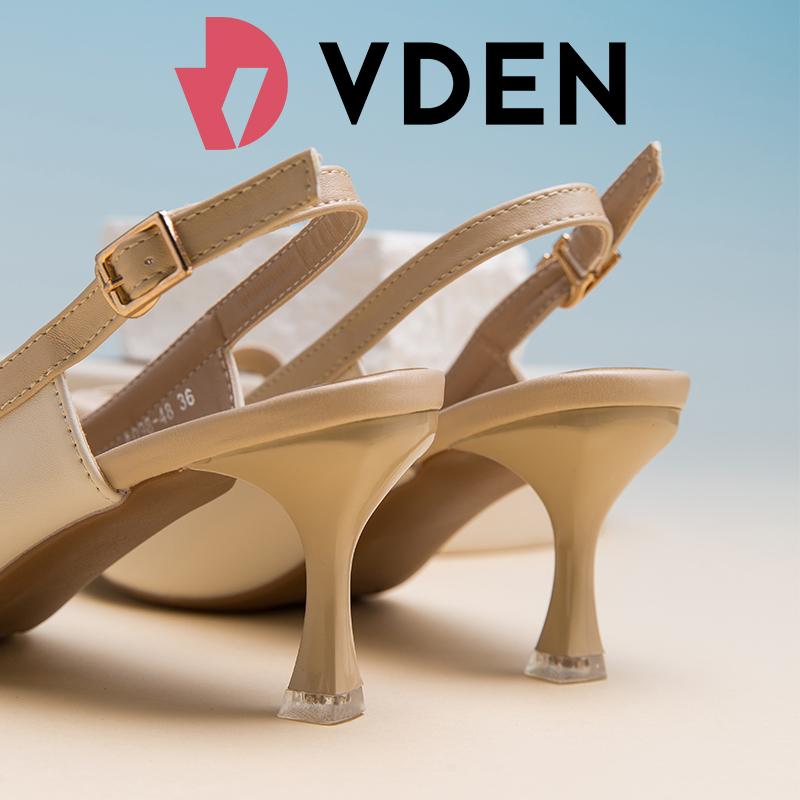 VDEN Pointed Stiletto Heels Mid Heel (2INCH) New Korea Women Shoes Bow Shoe Buckle A098-48