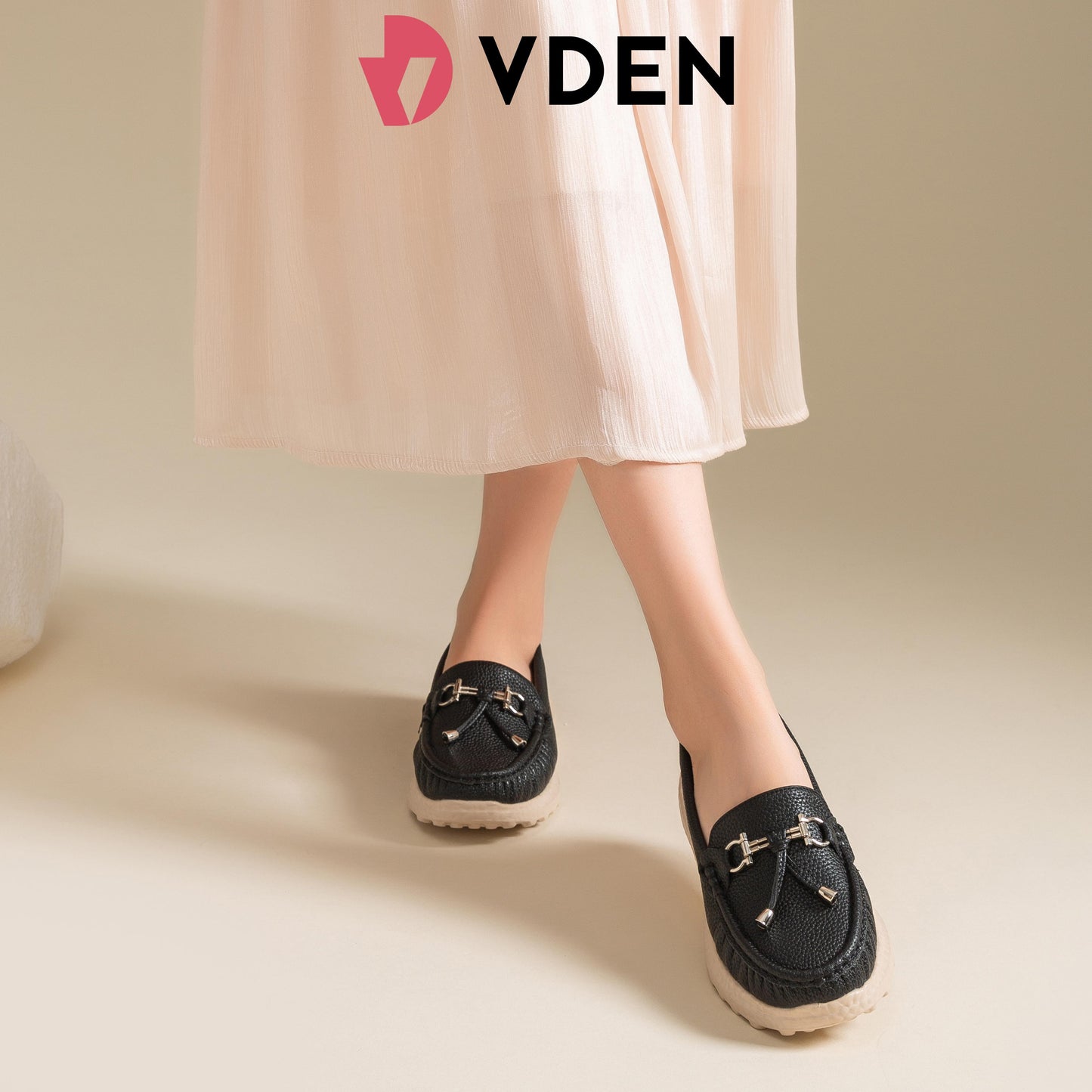 VDEN Women's Loafers With Decorative Buckle For Women 1.3INCH/3CM 9284-3 Thick-soled Old-Money Style Loafers With Soft Soles Comfortable Wedge Heels Slip-on Shoes For Women Casual Shoes Rocking Shoes