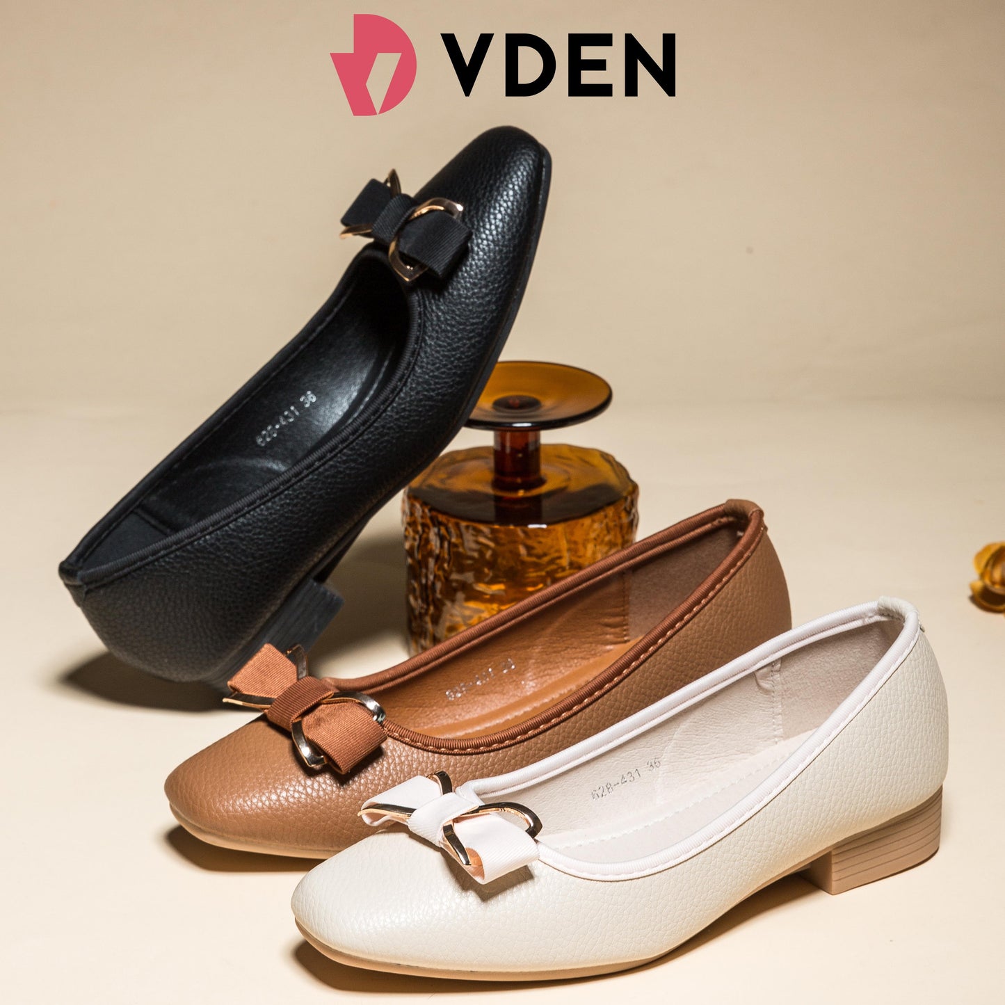 VDEN Women's Elegant Bow Shoes Women Square Toe Shoes For Women 1INCH/2.5CM 628-431 Square Toe Slip-on Shoes For Women Comfortable Commuting Office Shoes Soft Sole Walking Shoes Bowknot Decorated Low Thick Heels Square Toe Shoes For Women