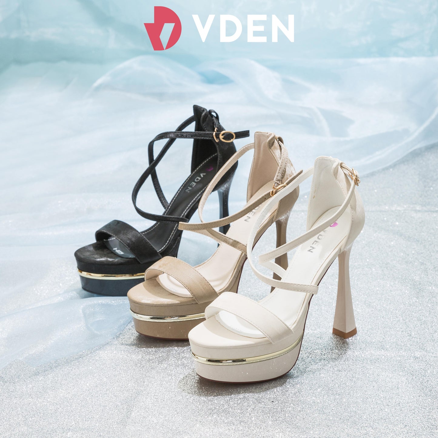 VDEN Women Sexy Cross Strappy High Heeled Sandals 5.2INCH/13.2CM Ultra High Heel Sandals Pageant High Heels H228-1 Party Dance Platform High Heels