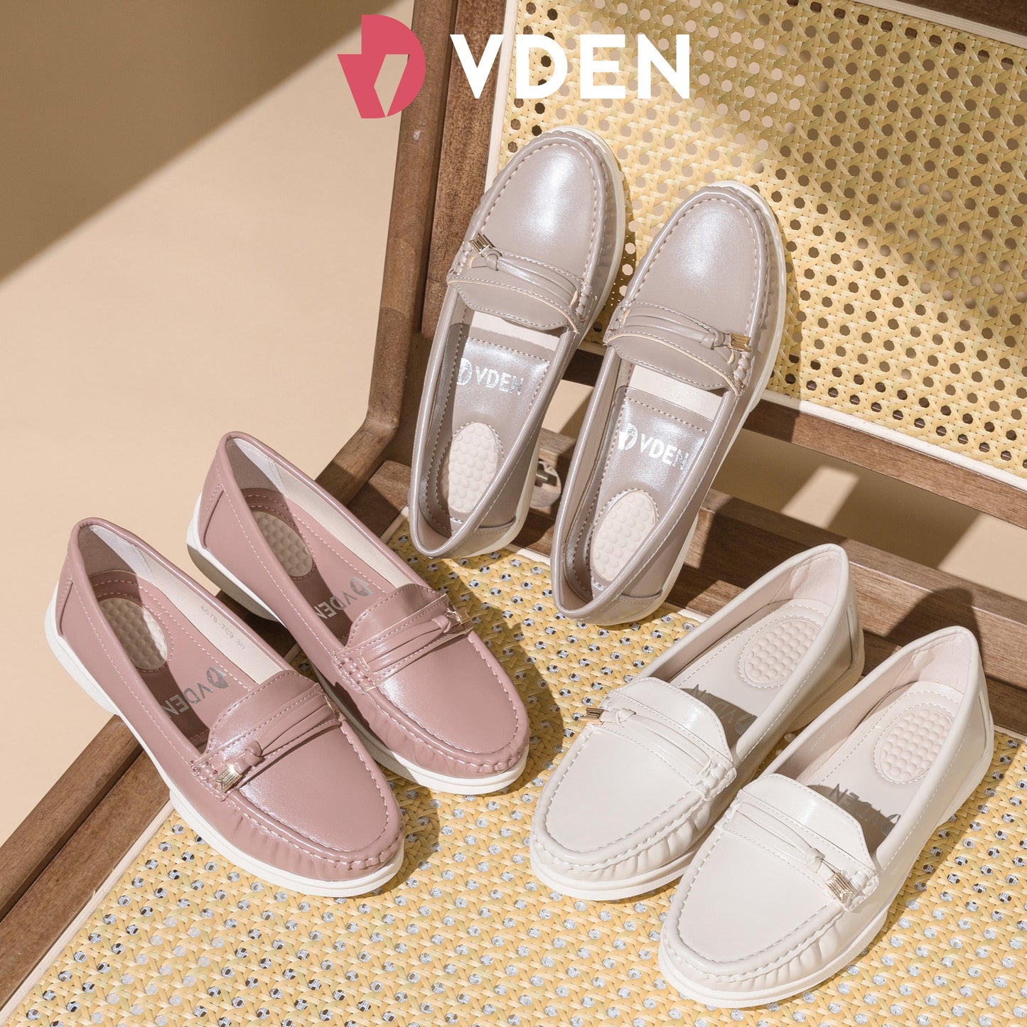 VDEN Women's Fashion Soft Loafers Shoes 0.7INCH/2CM Massage Insole Loafer Slip-ons 6678-709 Comfortable Flat Shoes Simple And Versatile Casual Shoes Comfort