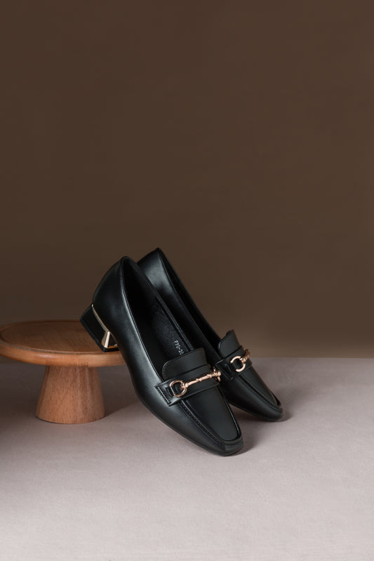 VDEN Square-toe Loafers For Women (F78-284) Slip-Ons 2024 New Retro Genuine Leather Thick Heel French