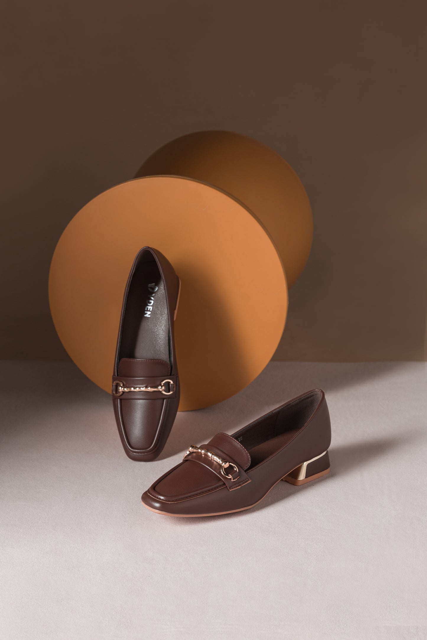 VDEN Square-toe Loafers For Women (F78-284) Slip-Ons 2024 New Retro Genuine Leather Thick Heel French