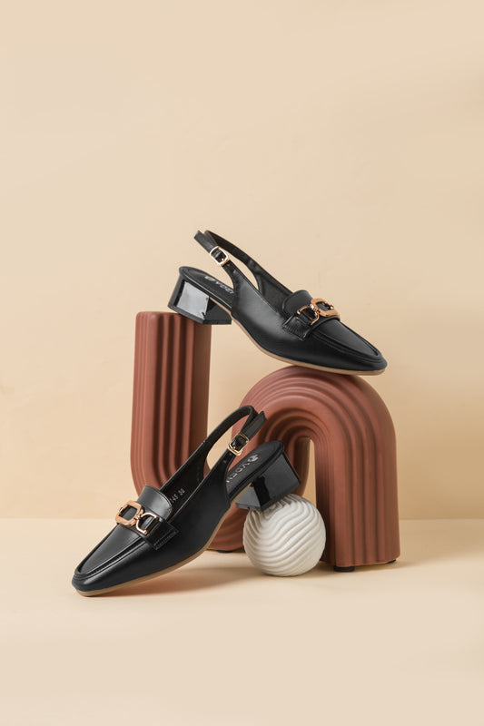 VDEN Buckle Back Strap Mid Heel Pumps F78-145