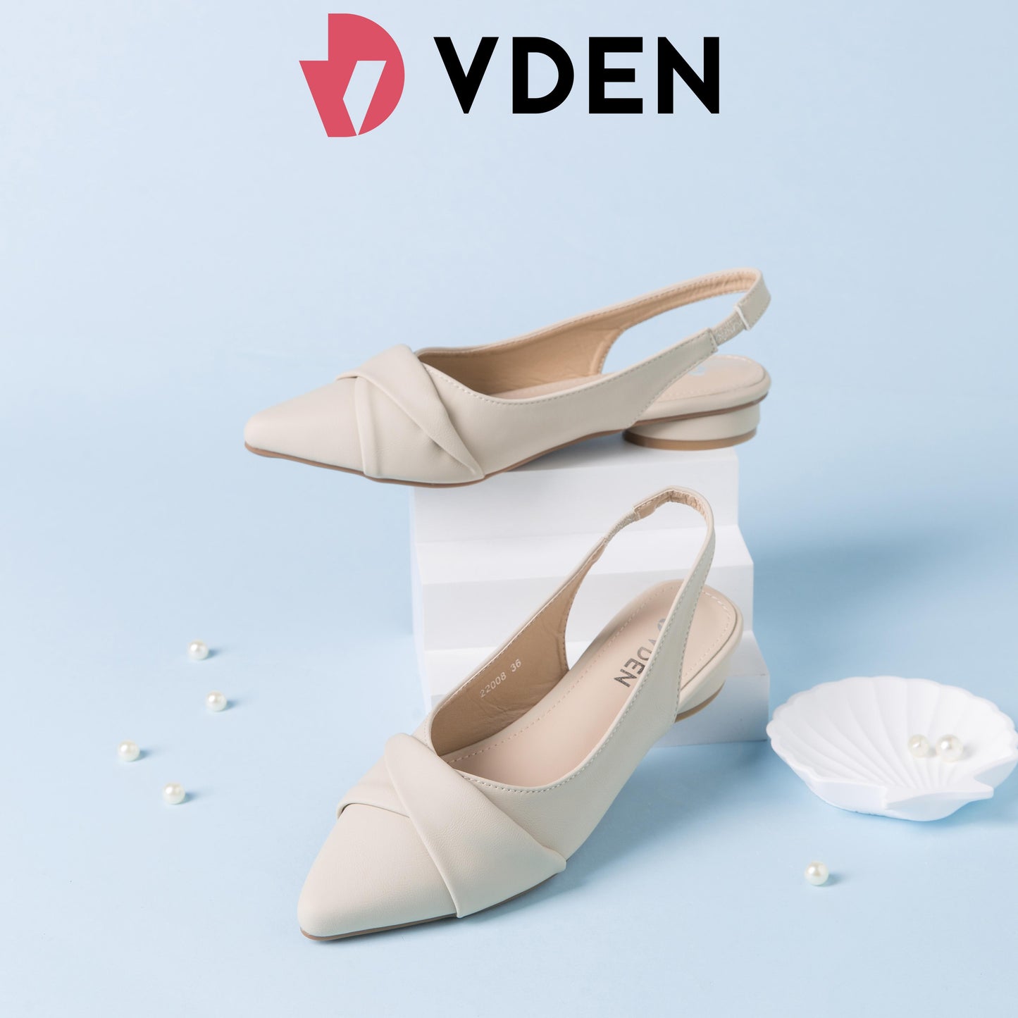 VDEN Pointed Mules Slingback Flat Shoes 22008 Pointed Toe Flat Heel (1 cm or less) Summer