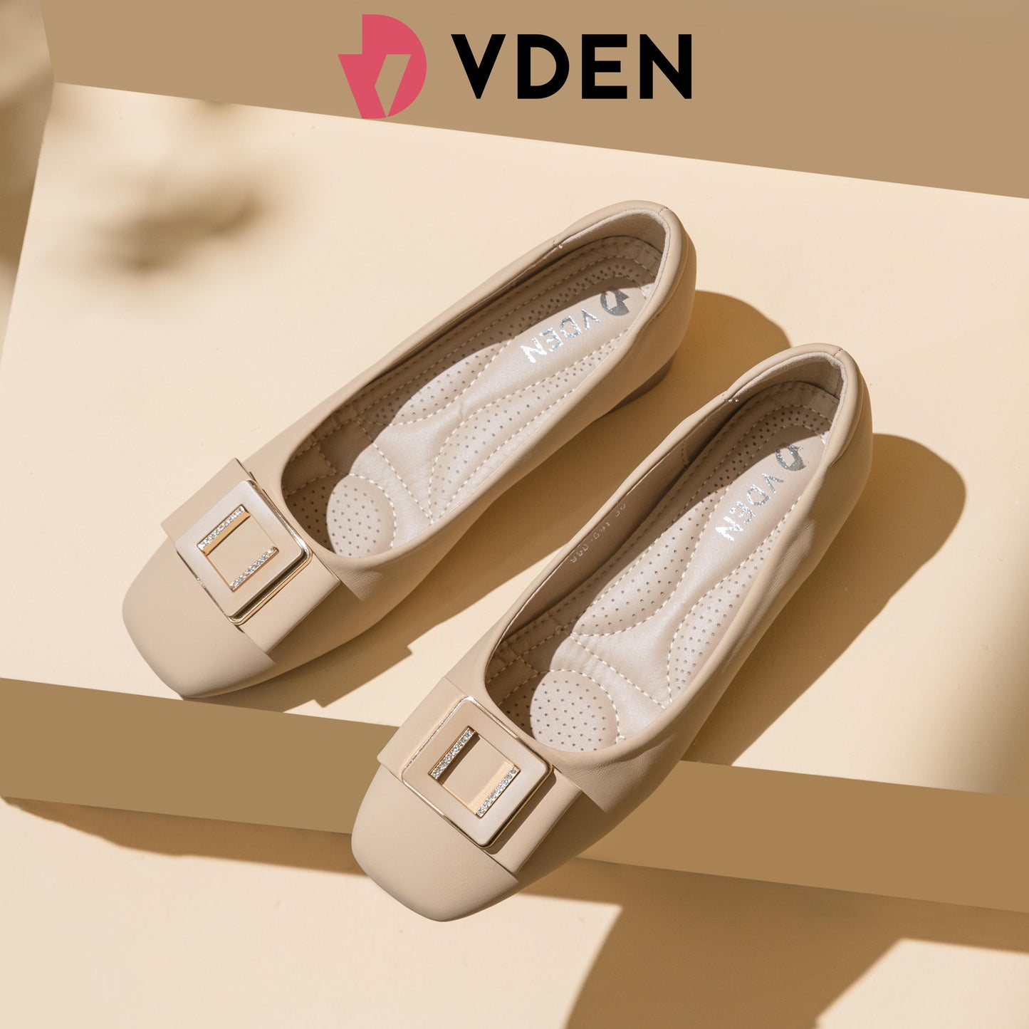VDEN Women's Mid Chunky Toe Classy Shoes 1.2INCH/3.3CM massage Insole 998-591 Simple Student Shoes High-end Office Shoes Square Buckle Block Heels Comfort
