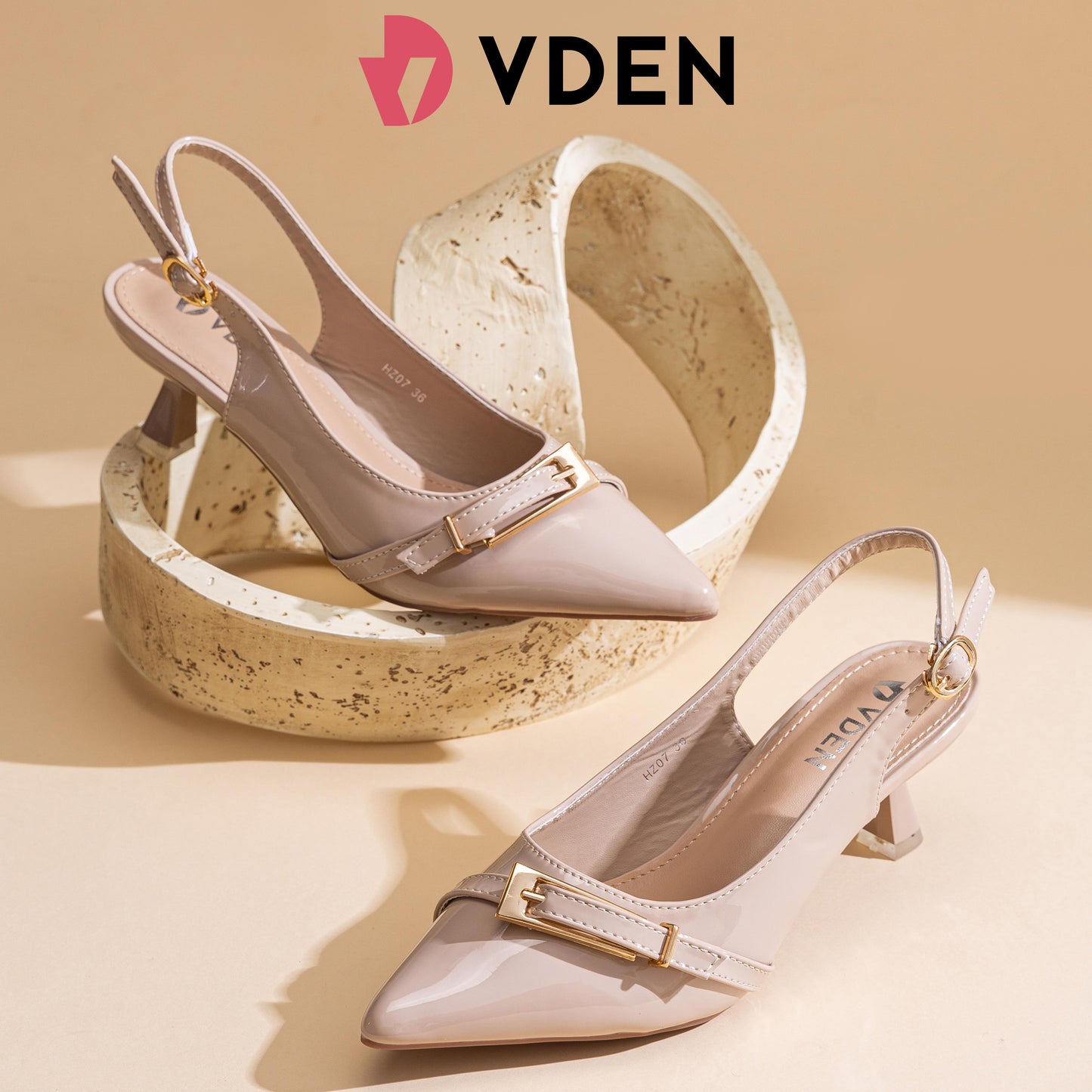 VDEN Pointed Toe Toe Heel Lace-up Summer Women's Shoes High-heeled Sandals 2.5INCH/6.4CM HZ07 Korean Kitten Heels Patent Leather Simple Slingback Shoes Elegant Intellectual Heels