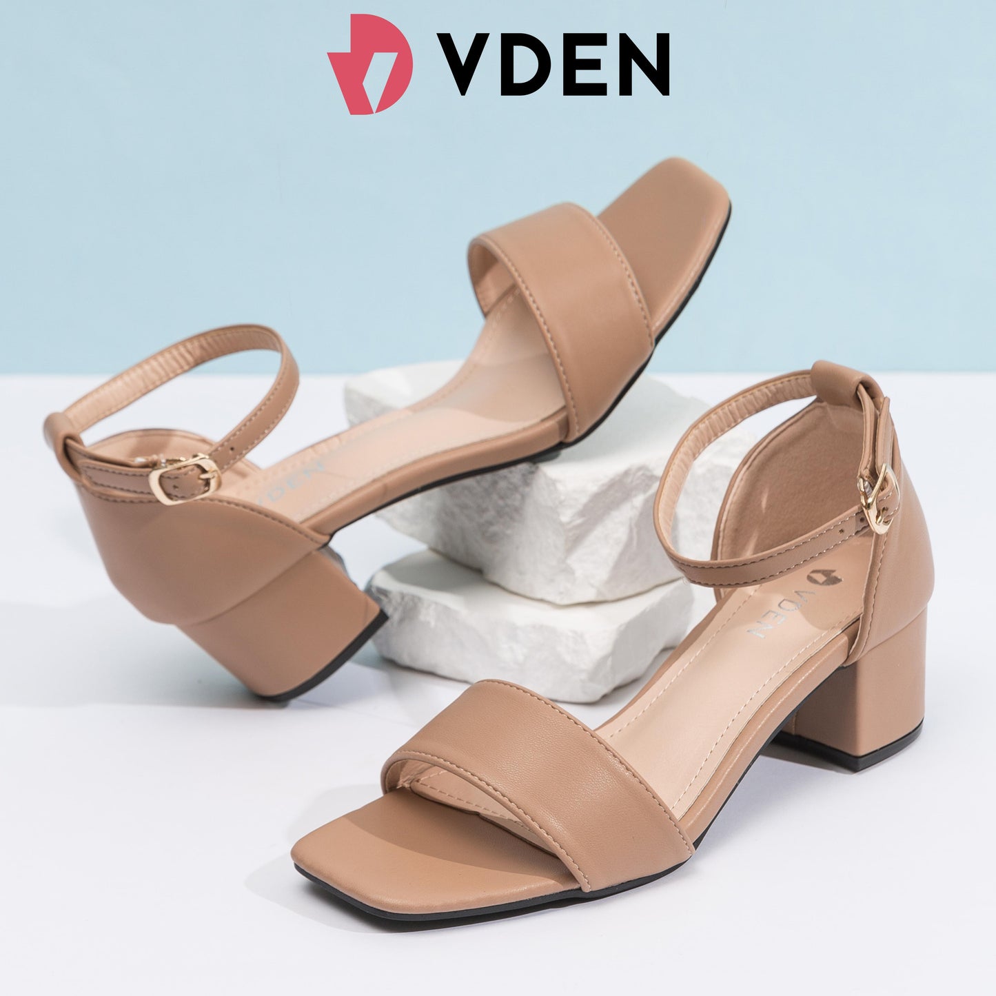 VDEN Leisure Ankle Strap block Heel Sandals 1.9INCH/4.7CM 1602-6 Women's French Lace-up Sandals Fairy Style Casual Temperament Thick Heel High Heels