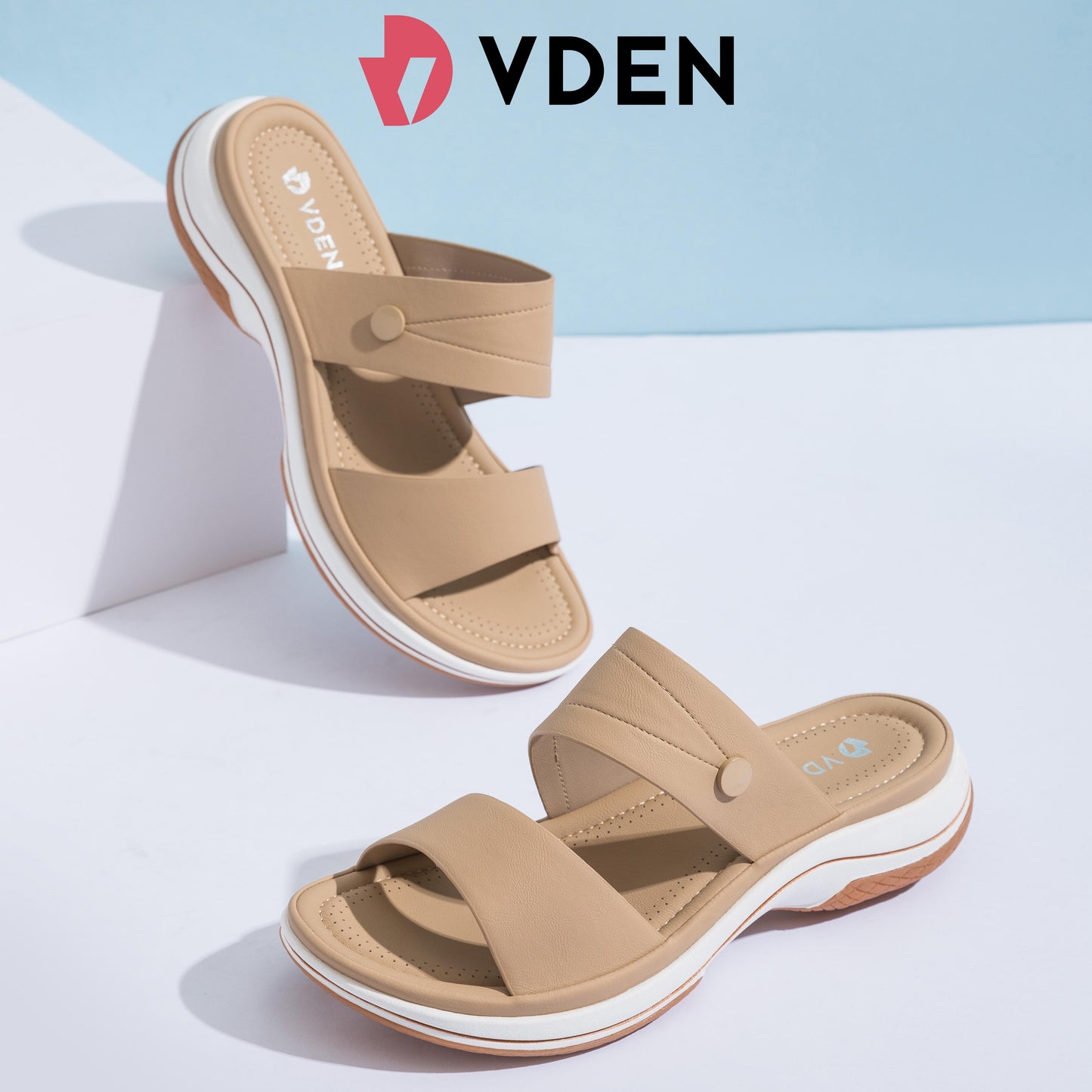 VDEN Comfy Women's Wedge Sandals 3CM/1.1INCH Sports Super Light And Soft Sole Open Toe Sandals 7131-8 Women's Casual Sandals For Women