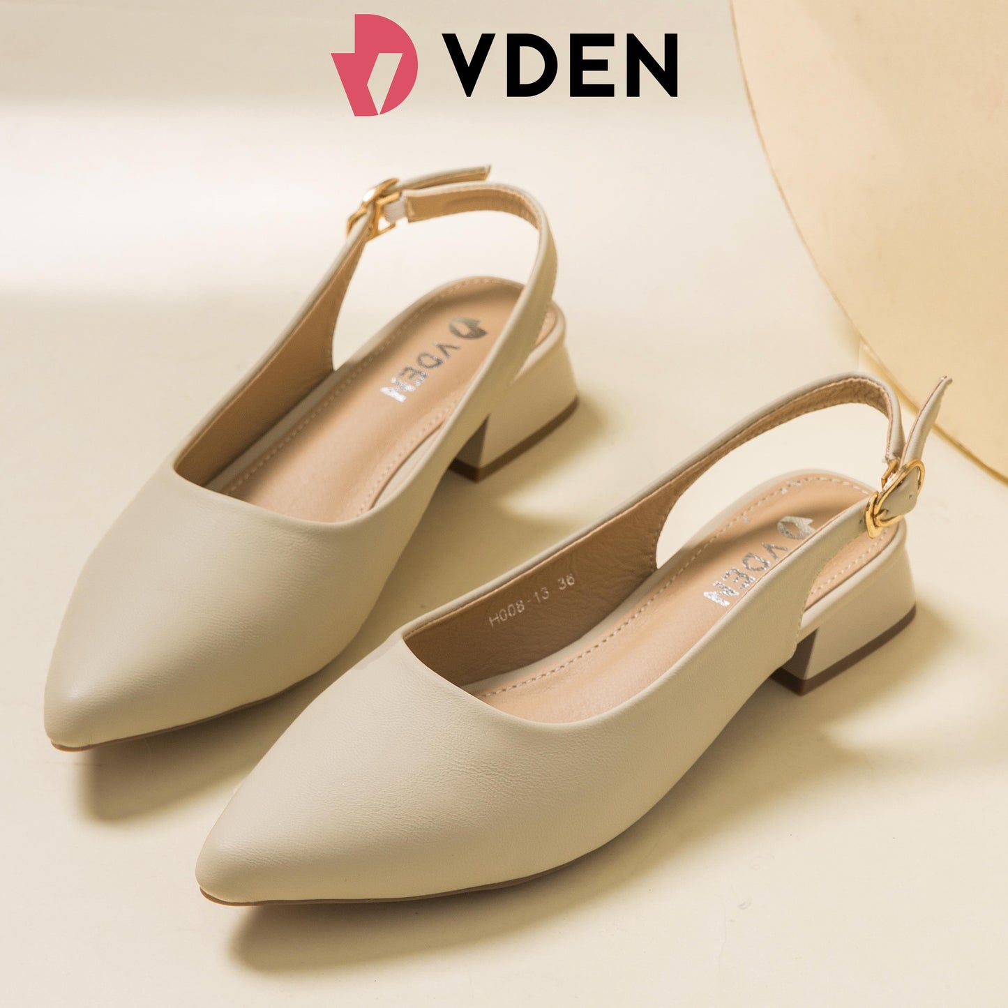 VDEN Women Comfortable Slingback Pointed Toe Women Flats with Strap Buckle H008-13 1.1INCH/3CM Square Toe Slingback Low Heel Pumps Comfort Square Toe Slingback Low Heel Work Shoes Square Toe Pumps – Casual & Work Style Minimalist Low Heel Dress Shoes