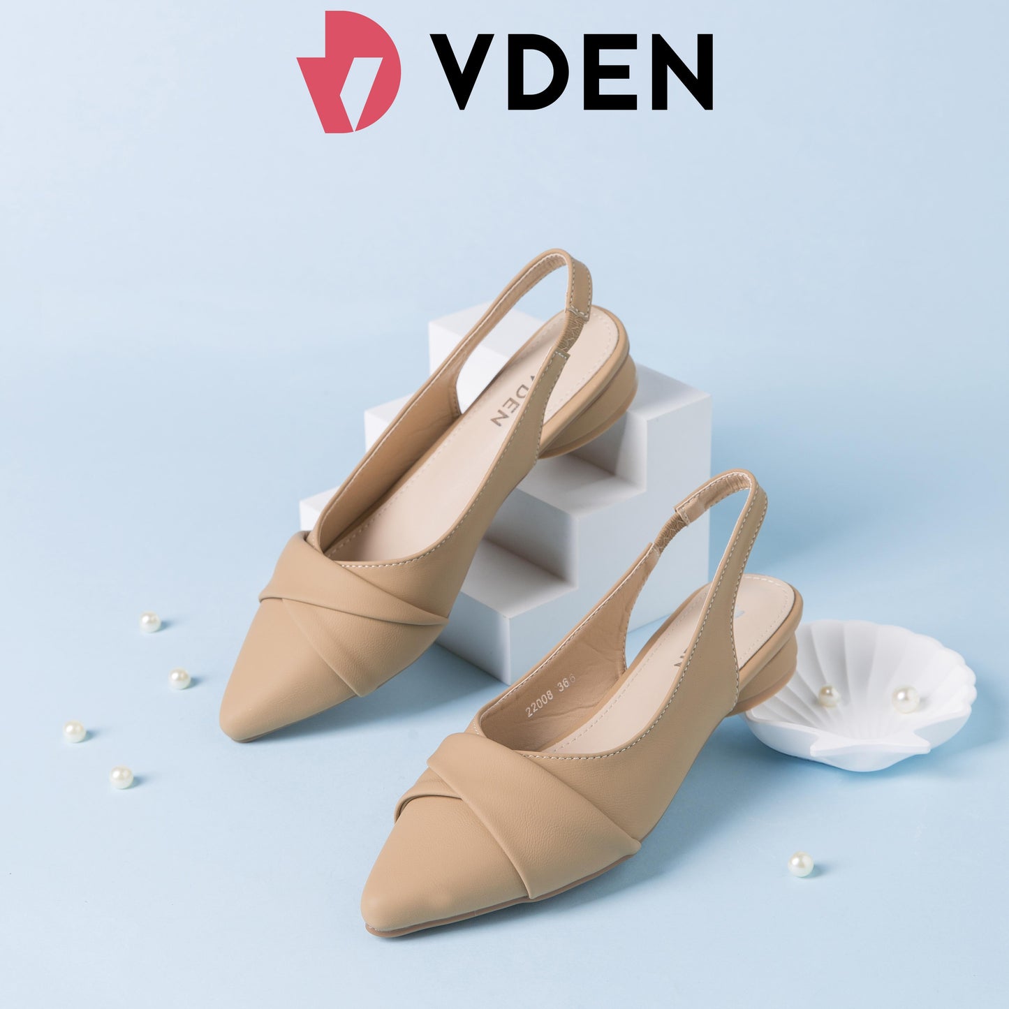 VDEN Pointed Mules Slingback Flat Shoes 22008 Pointed Toe Flat Heel (1 cm or less) Summer