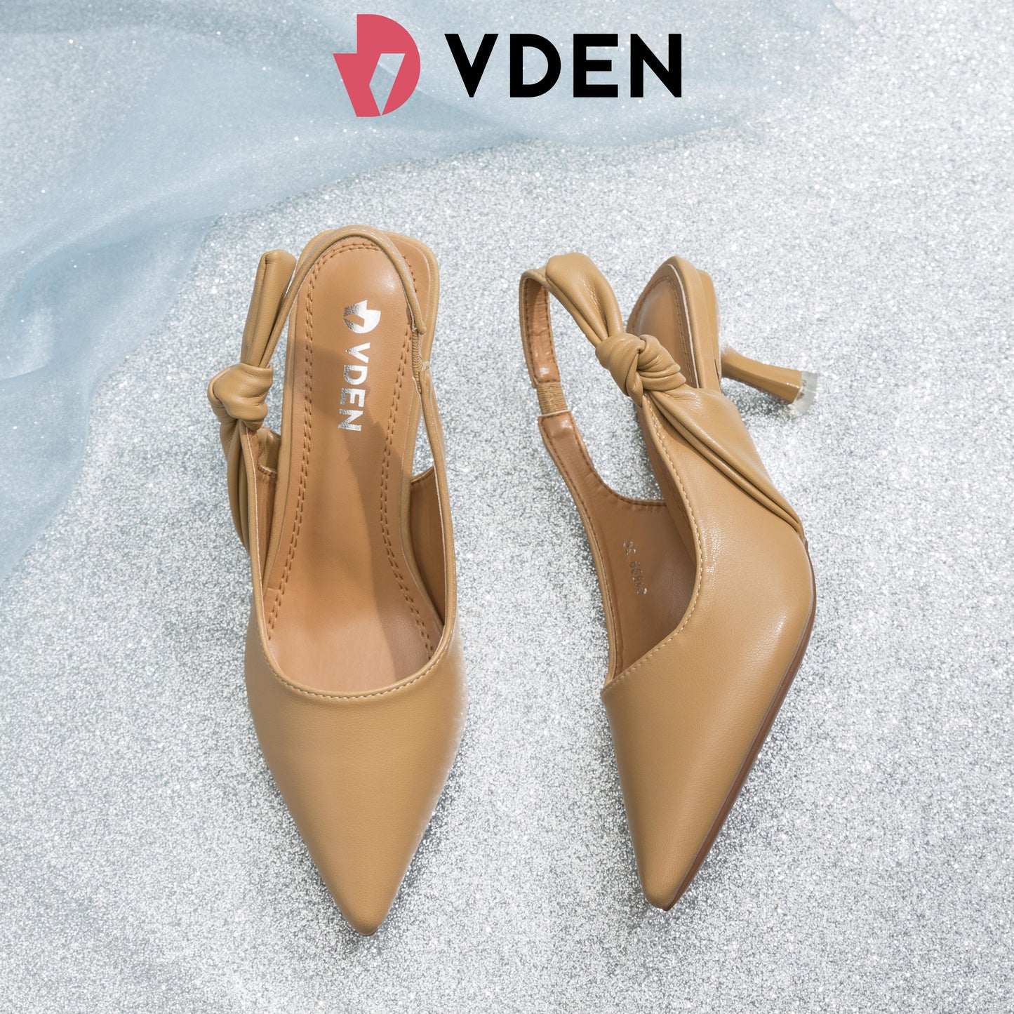 VDEN Chic Pointed Toe Heeled pumps bowknot slip on slingback 2.5INCH/6.5CM Commuting Color Block Pointed Toe Micro Heels Office Women's Shoes 81899