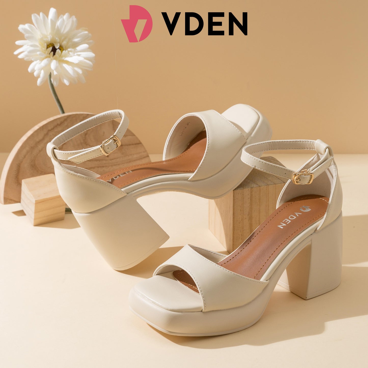 VDEN Elegant Ultrahigh Block Heeled Sandals 3.3INCH/8.3CM C08-2 Open-toe Sandals Thick-soled High-heeled Shoes Mary Jane High-heeled Shoes With Chunky Heels