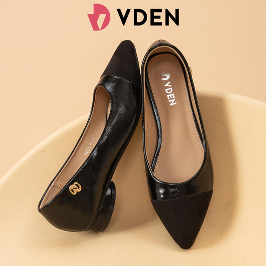 VDEN Minimalist Pointed Toe Color Block Flats 0.7INCH/1.9CM A021-8 Retro Two-Tone Low Heel Pumps Fashionable Women's Pointed Toe Flat Shoes Fashionable Women's Pointed Toe Flat Shoes Fashionable Women's Pointed Toe Flat Shoes