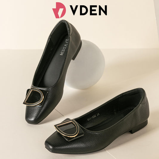 VDEN Style Women's Leather Shoes Soft Casual Shoes 0.5INCH/1.3CM 928-582 Korean Style Comfortable Simple Solid Color Flat Shoes Slip On Shoes For Women