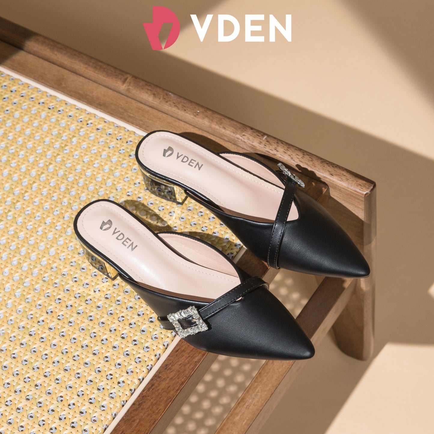 VDEN Classy Pointed half Shoes For Women 1.5INCH/4CM 1167 Comfortable And Versatile Mules With Pointed Toes And Slight Heel