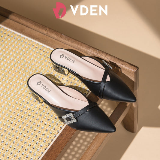 VDEN Classy Pointed half Shoes For Women 1.5INCH/4CM 1167 Comfortable And Versatile Mules With Pointed Toes And Slight Heel