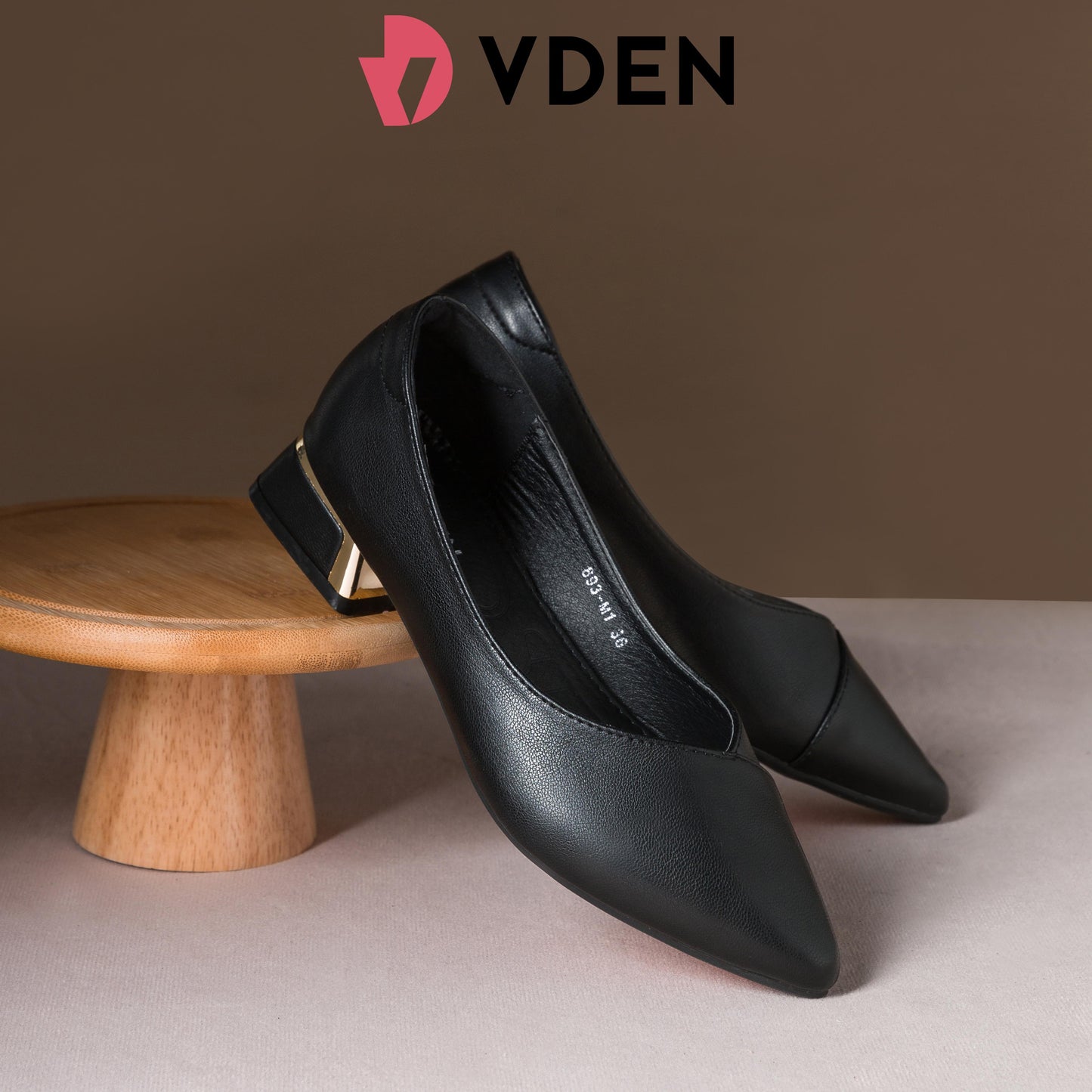 VDEN Ladies White Block Heel Pointed Shoes (True to size) (1.2 inch/3cm Heels) 893-M1 Simple High-end Commuter Shoes And Student Shoes