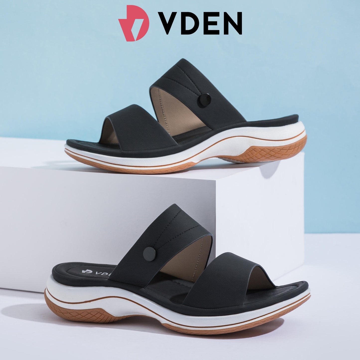 VDEN Comfy Women's Wedge Sandals 3CM/1.1INCH Sports Super Light And Soft Sole Open Toe Sandals 7131-8 Women's Casual Sandals For Women
