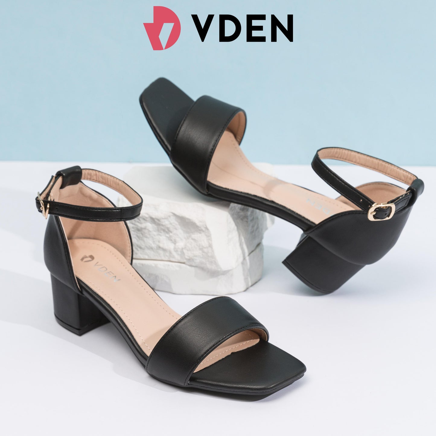 VDEN Leisure Ankle Strap block Heel Sandals 1.9INCH/4.7CM 1602-6 Women's French Lace-up Sandals Fairy Style Casual Temperament Thick Heel High Heels