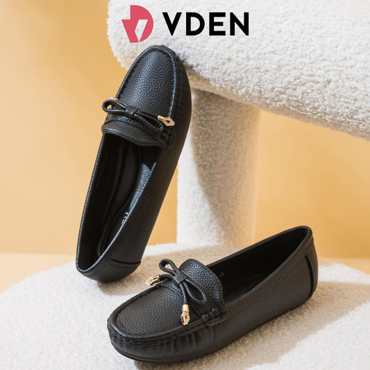 VDEN Women‘s Flat Slip-on Loafers Cream Chalk Leather Shoes For Women 0.8INCH/2CM Z6678-Z7B VDEN Ladies Loafers Shoes Women‘s Flats Pumps Slip On Office Work School Shoes Square Toe Flat Loafers Slip On With Rhinestones For Commuting Office Women's Shoes