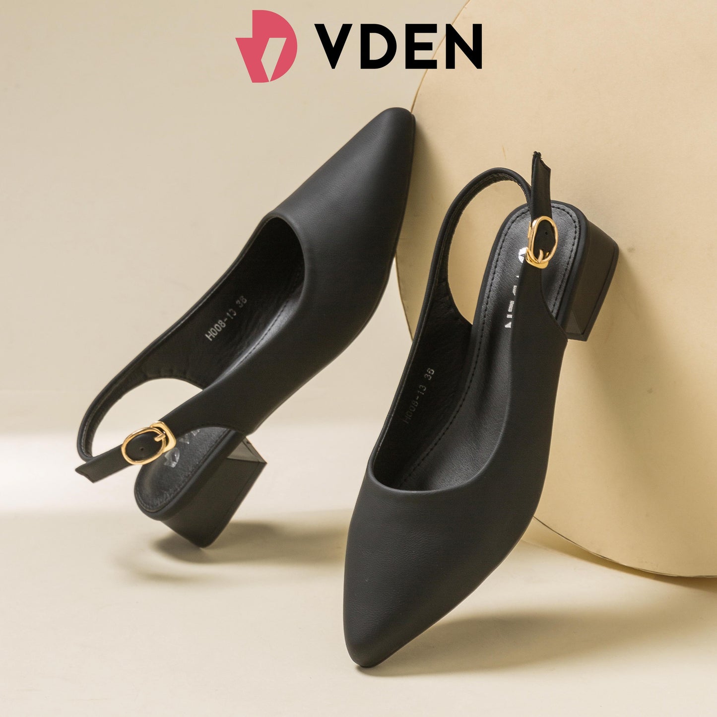 VDEN Women Comfortable Slingback Pointed Toe Women Flats with Strap Buckle H008-13 1.1INCH/3CM Square Toe Slingback Low Heel Pumps Comfort Square Toe Slingback Low Heel Work Shoes Square Toe Pumps – Casual & Work Style Minimalist Low Heel Dress Shoes