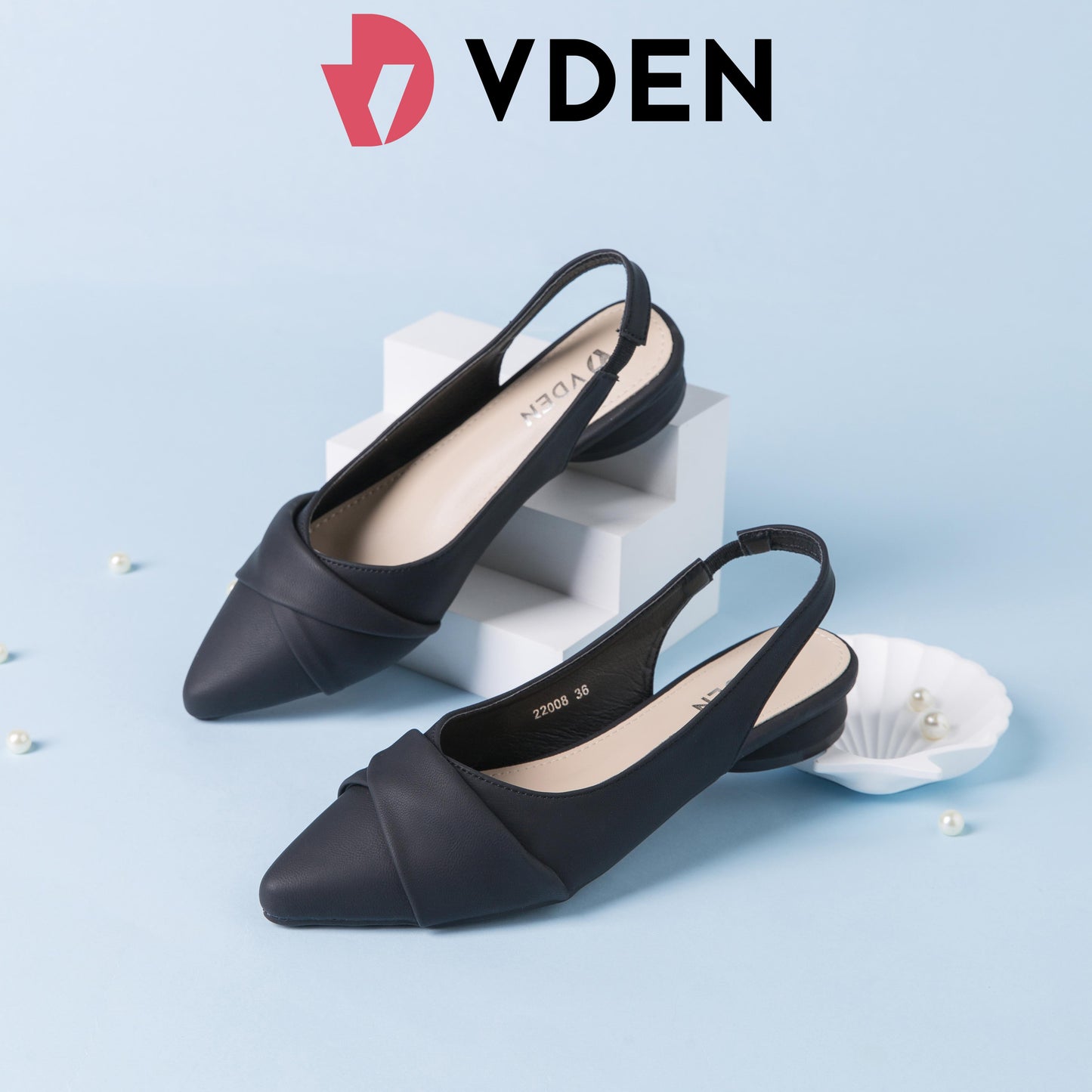 VDEN Pointed Mules Slingback Flat Shoes 22008 Pointed Toe Flat Heel (1 cm or less) Summer
