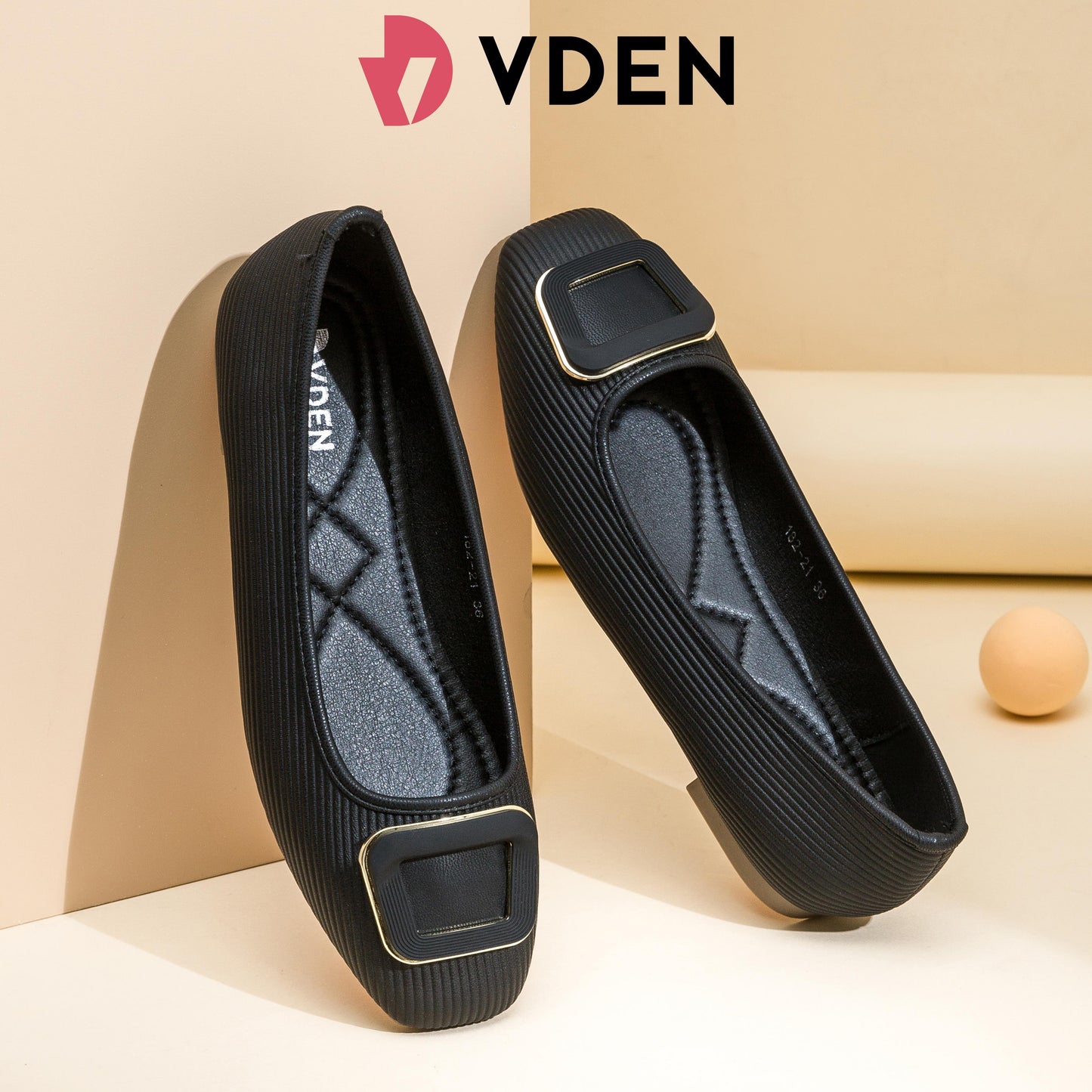 VDEN Women Fashion Square Toe Block Flat Shoes Business Work For Women 0.4INCH/1CM 182-21 Classic Buckled Ballet Flats Women’s Office Flats – Soft Slip-On Shoes With Stylish Buckle