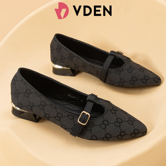 VDEN Women's Pointed Toe Loafers Shoes Old Money Style Slip-on Shoes For Women 1.1INCH/3CM B0088-2 Chunky Low Heel Loafers French Retro Style Slip-on Shoes For Women Braided Accessories Footwear