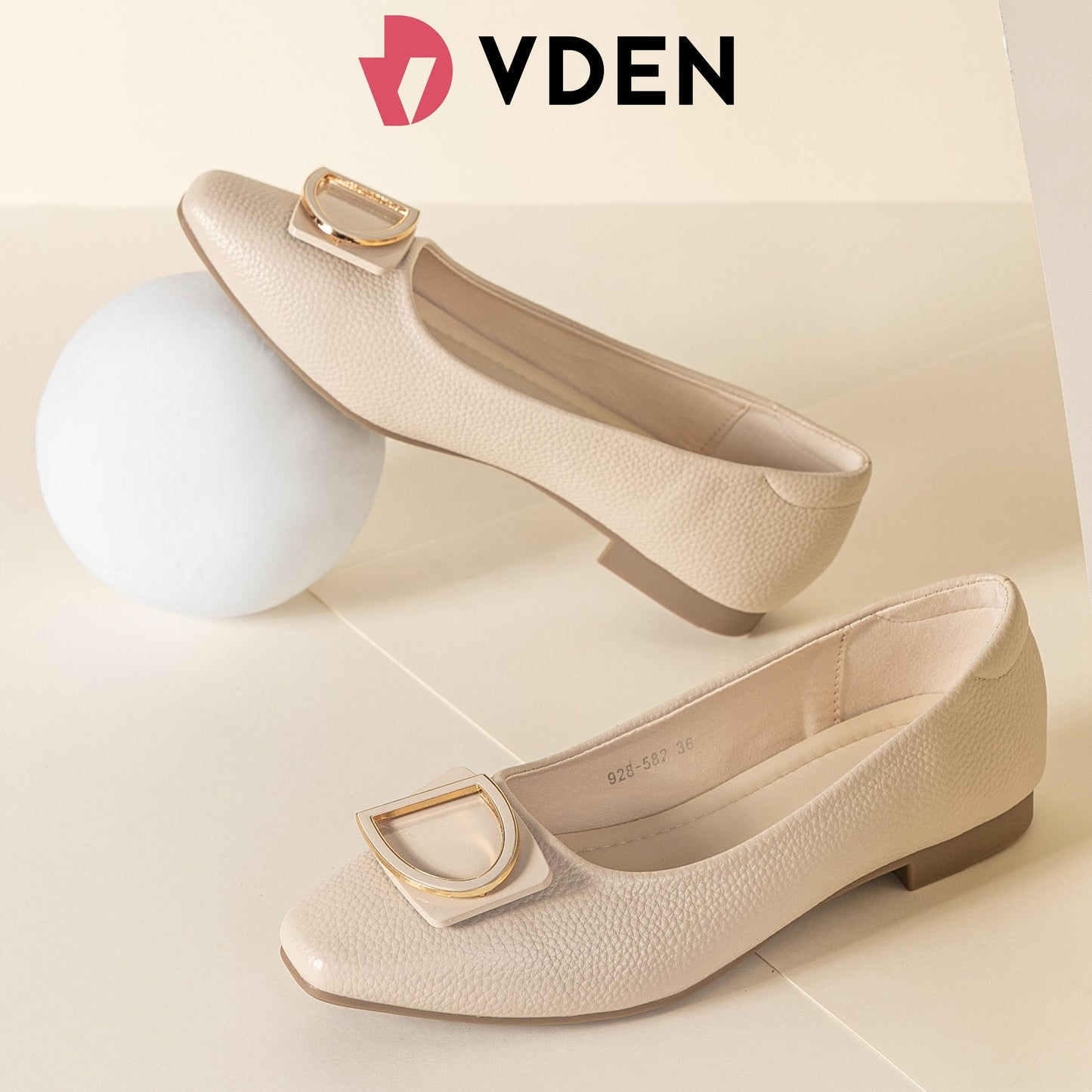 VDEN Style Women's Leather Shoes Soft Casual Shoes 0.5INCH/1.3CM 928-582 Korean Style Comfortable Simple Solid Color Flat Shoes Slip On Shoes For Women