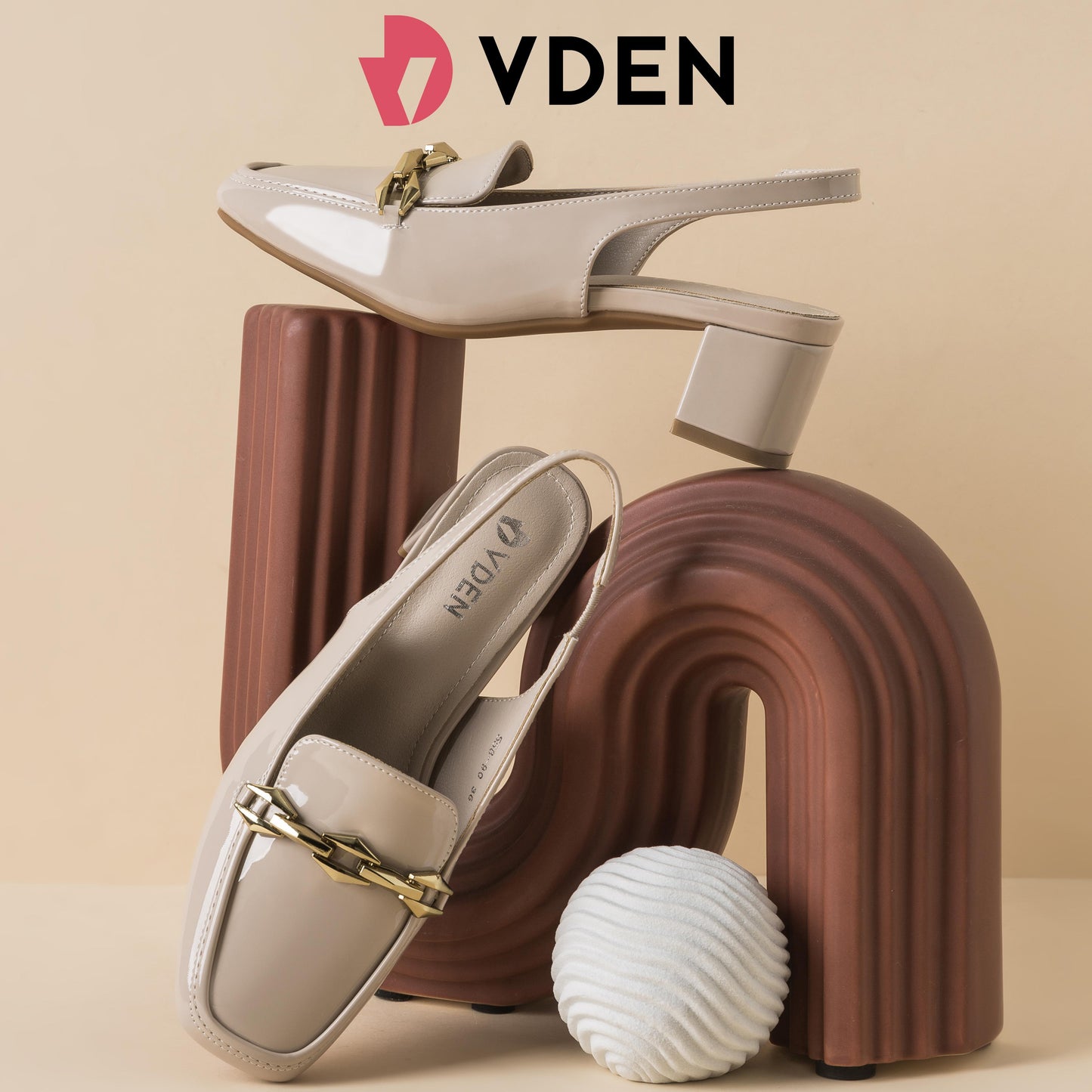 VDEN Women's Square Toe Chunky Heel Slingback Shoes Patent Leather 1.7INCH/4.5CM 558-90 Old Money Style Ladies' Rough Square Shoes Fashionable Patent Square Toe Slingback Chunky Heels Patent Leather Square Toe Block Heel Women's Sandals Shoes
