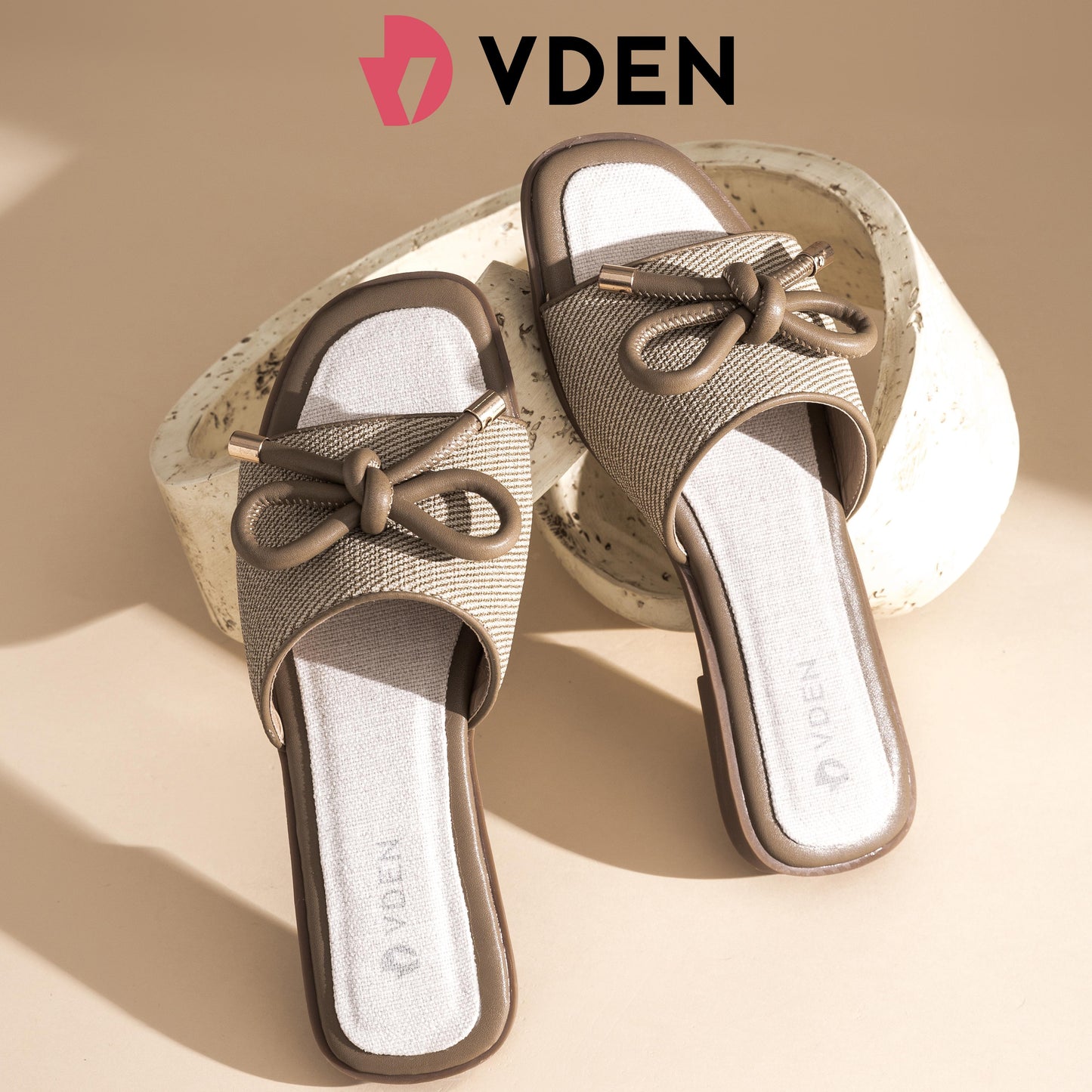 VDEN Retro Style Open Toe Flat Sandals With Bow Decoration 0.5INCH/1.4CM 002-A19 Casual Open Toe Non Slip Flat Breathable Sandals Braided Feel Thickened Insole Comfortable Slippers Footwear Summer Girl Walking Shoes Shoes
