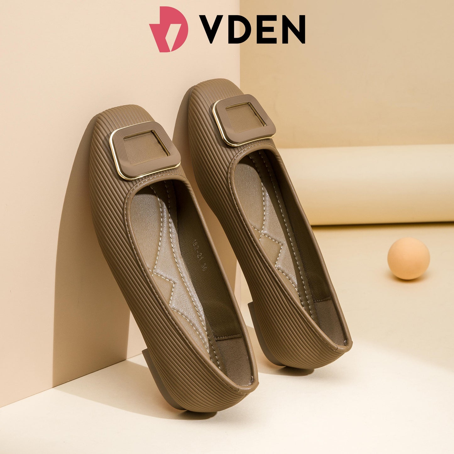 VDEN Women Fashion Square Toe Block Flat Shoes Business Work For Women 0.4INCH/1CM 182-21 Classic Buckled Ballet Flats Women’s Office Flats – Soft Slip-On Shoes With Stylish Buckle